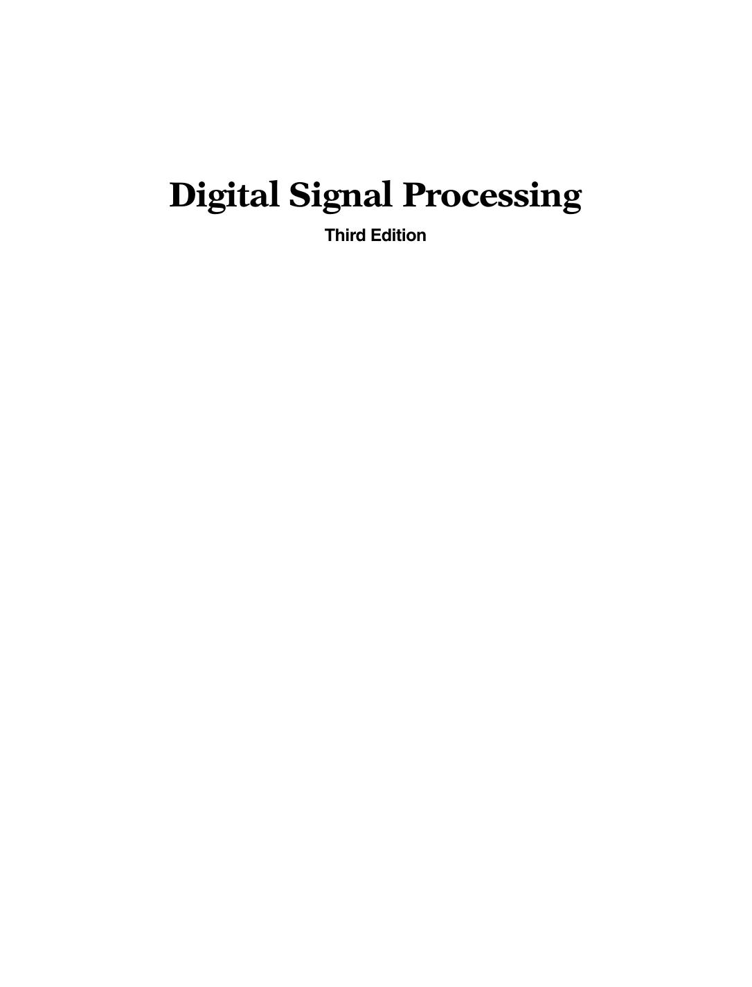 DIGITAL SIGNAL PROCESSING SALIVAHANAN