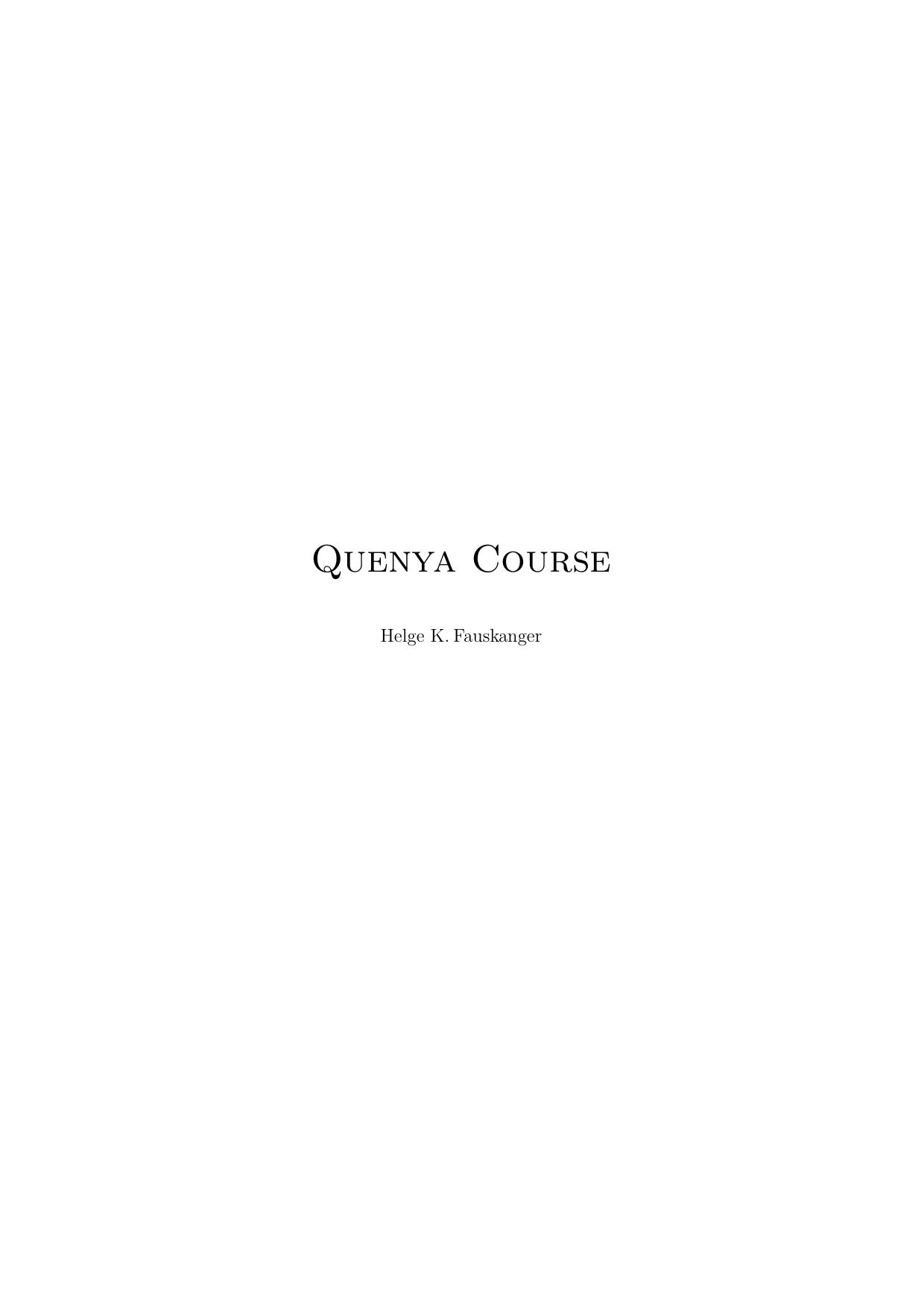 Quenya Course