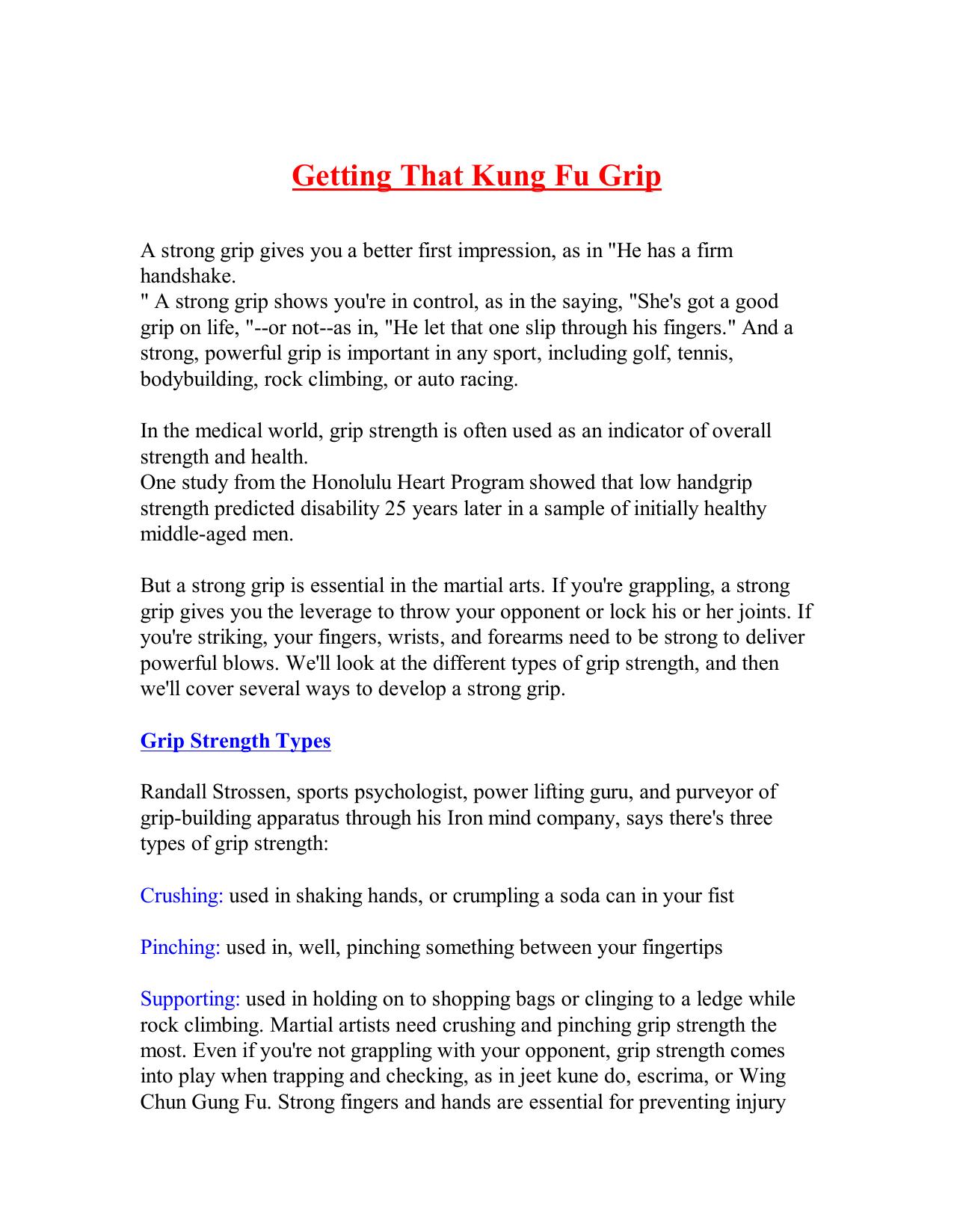 Getting That Kung Fu Grip