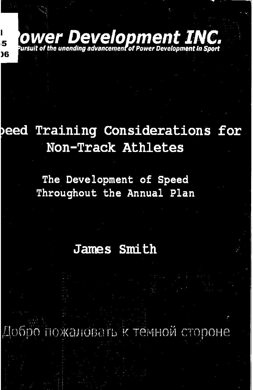 Speed Training Considerations for NonTrack Athletes-Smith