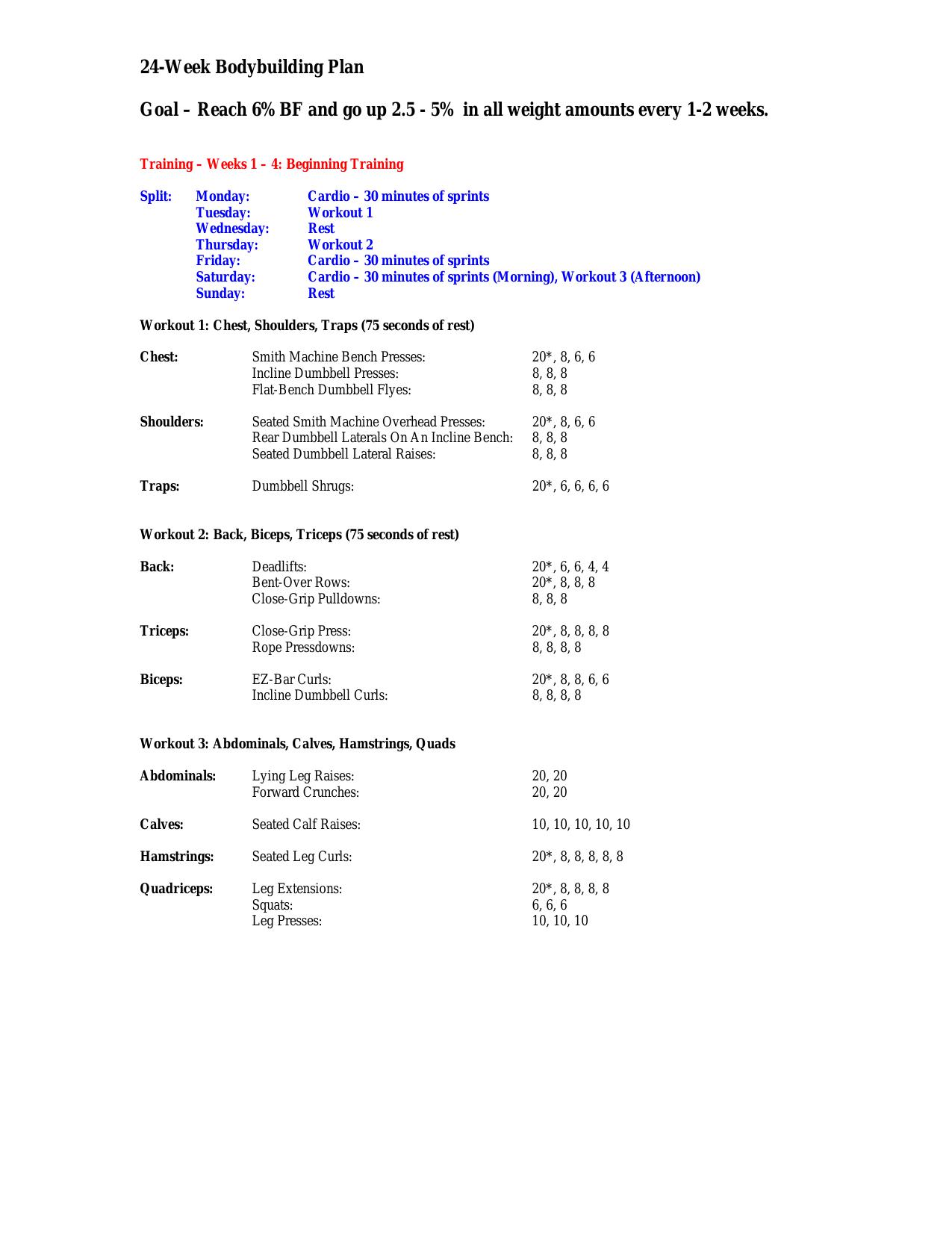 16-Week Bodybuilding Plan