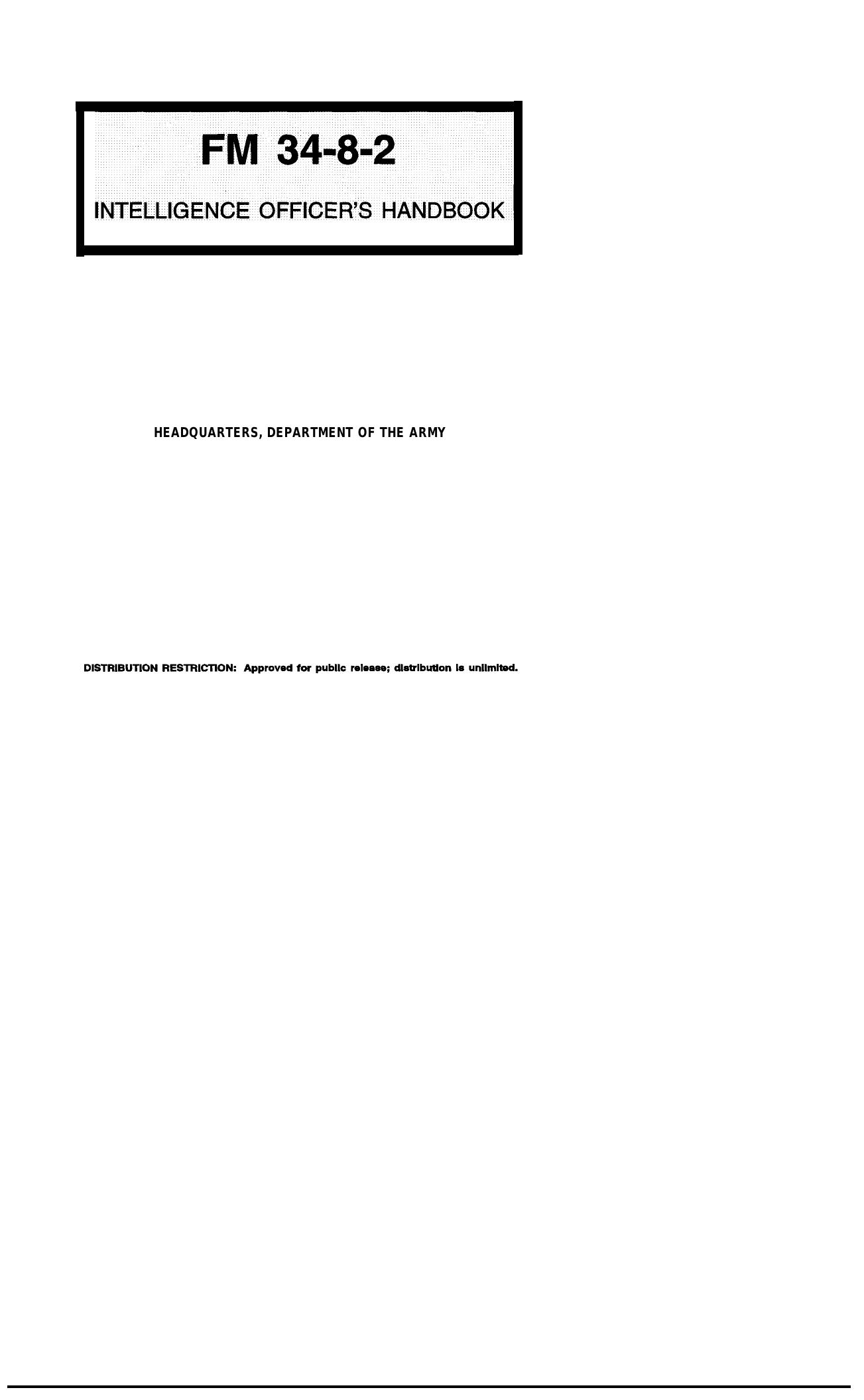Intelligence Officer's Handbook