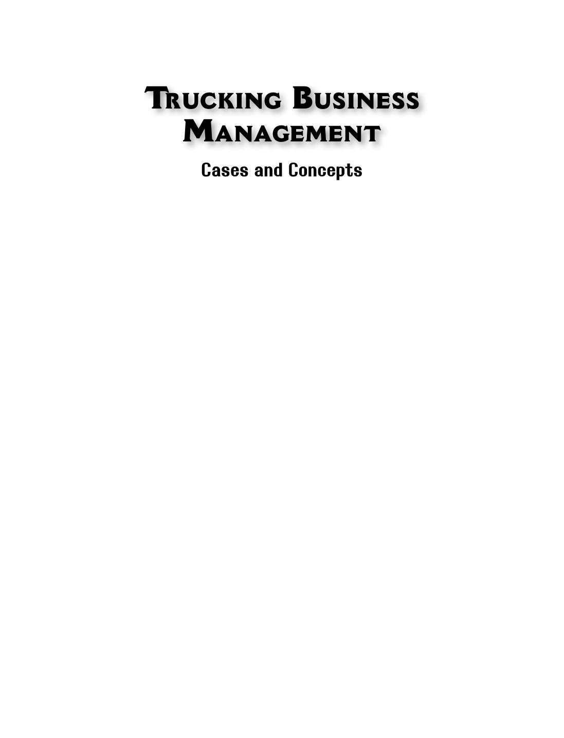 TRUCKING BUSINESS MANAGEMENT ROY DEBJIT