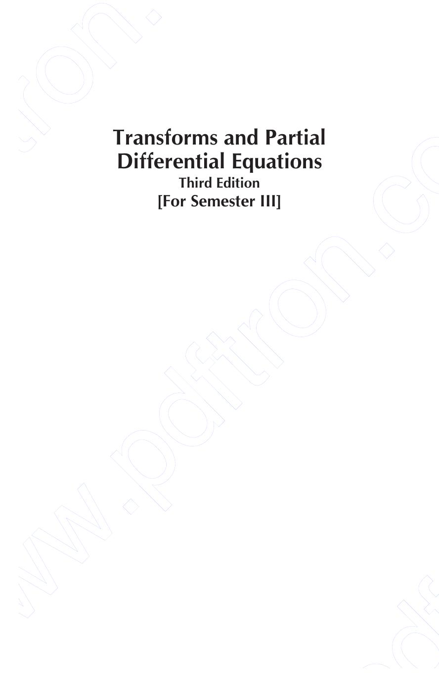 TRANSFORMS AND PARTIAL DIFFERENTIAL EQUATIONS AU 2016 Veerarajan