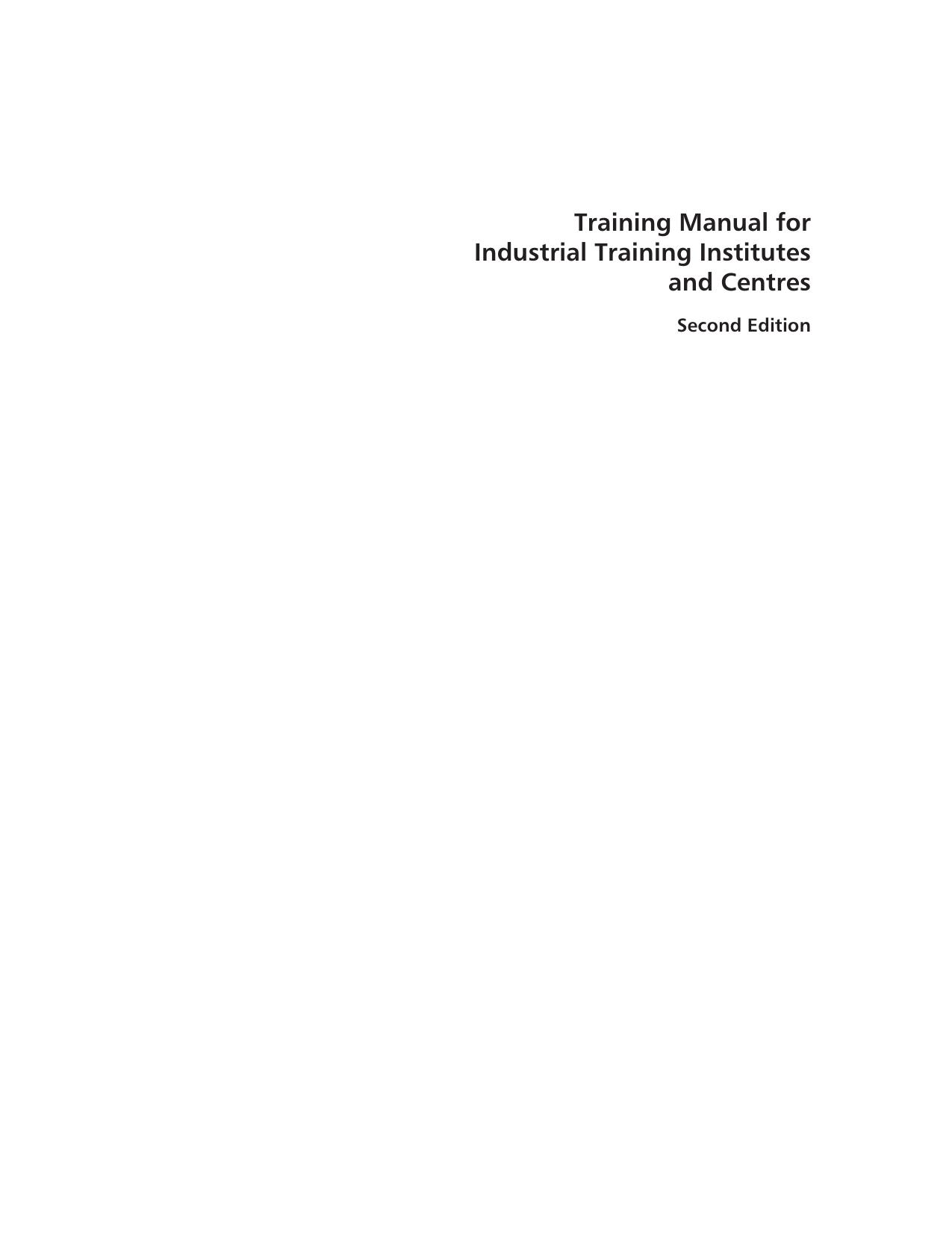 Training Manual for Industrial Training Institutes and Centres 2 E DGE T