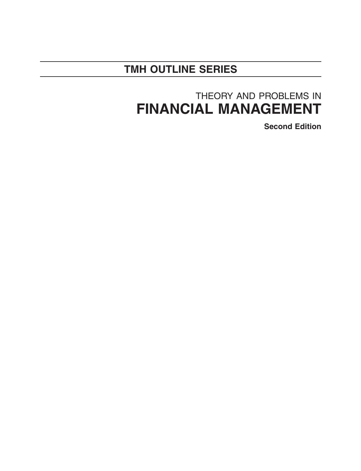 Theory Problems in financial management 2 e KHAN JAIN