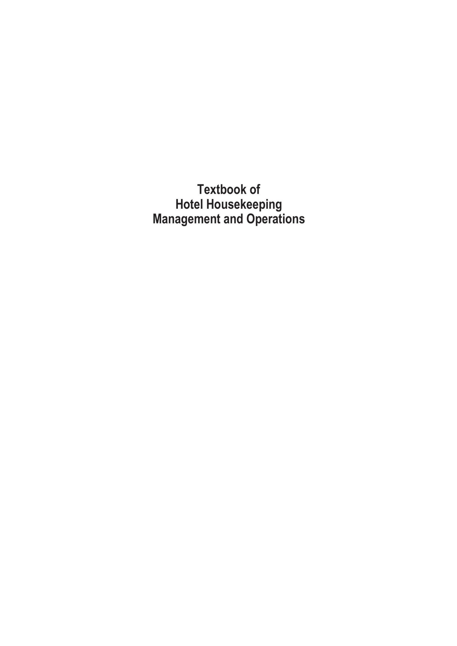 TEXT BK OF HOTEL HOUSEKEEPING ANDREWS