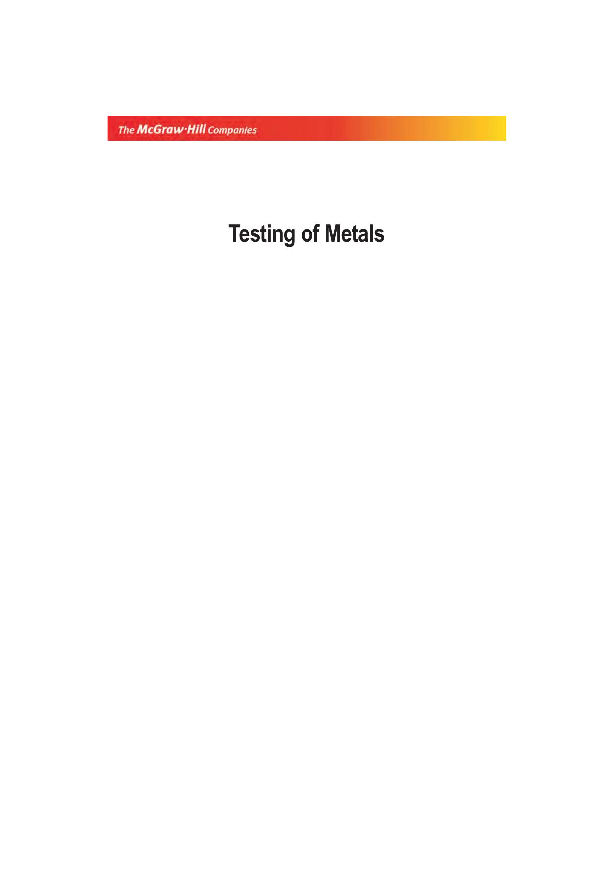 TESTING OF METALS NAYAR