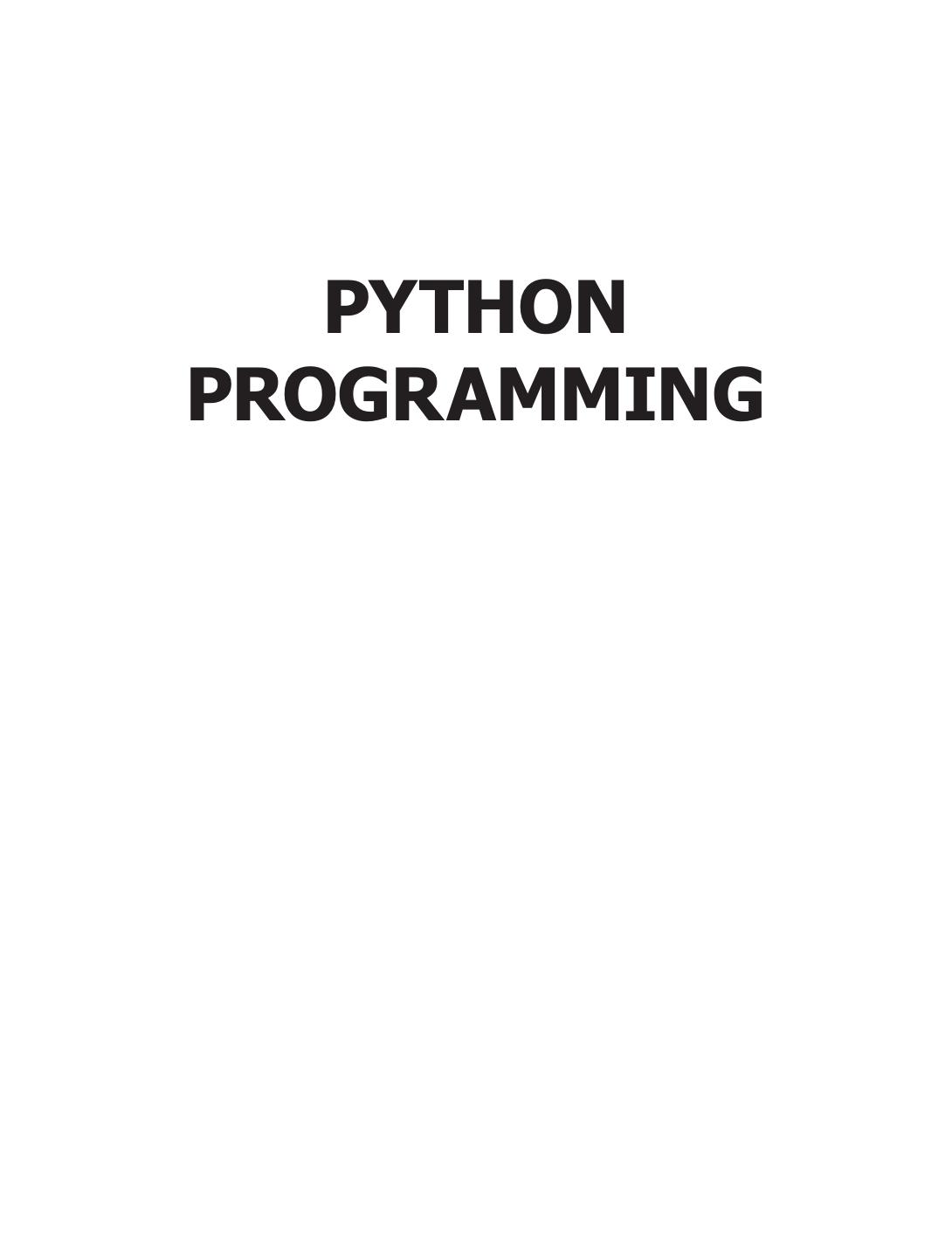 PYTHON PROGRAMMING JNTU 2018 KAMTHANE