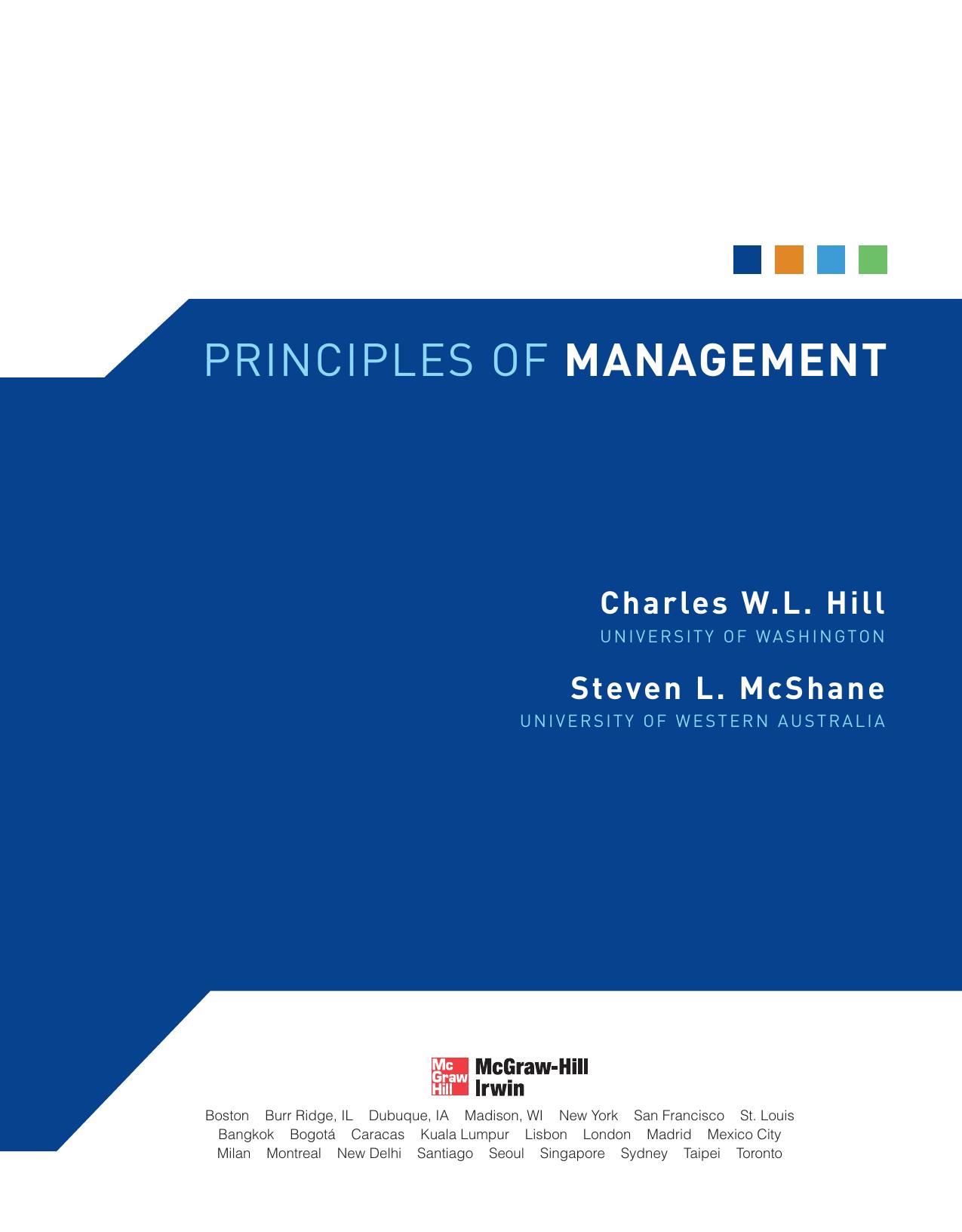 Principles of Management Hill Charles W L