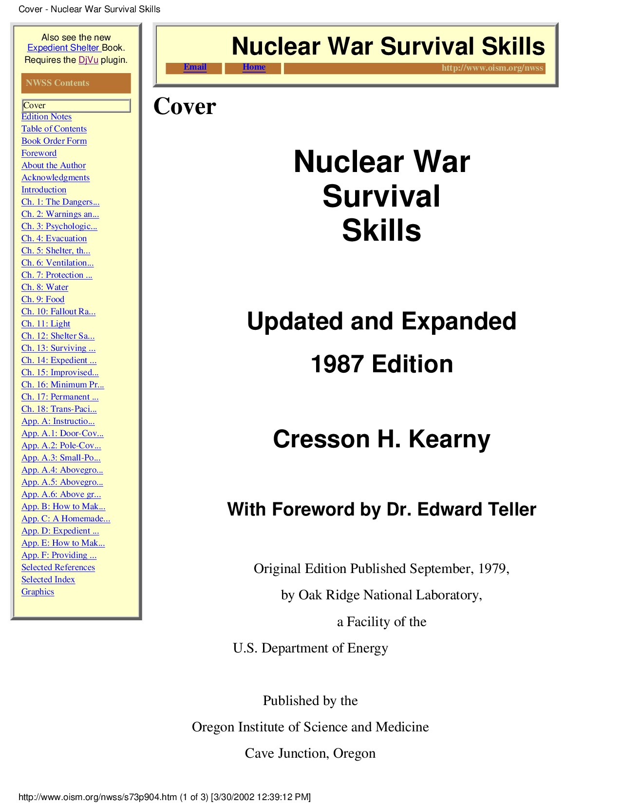 Nuclear War Survival Skills