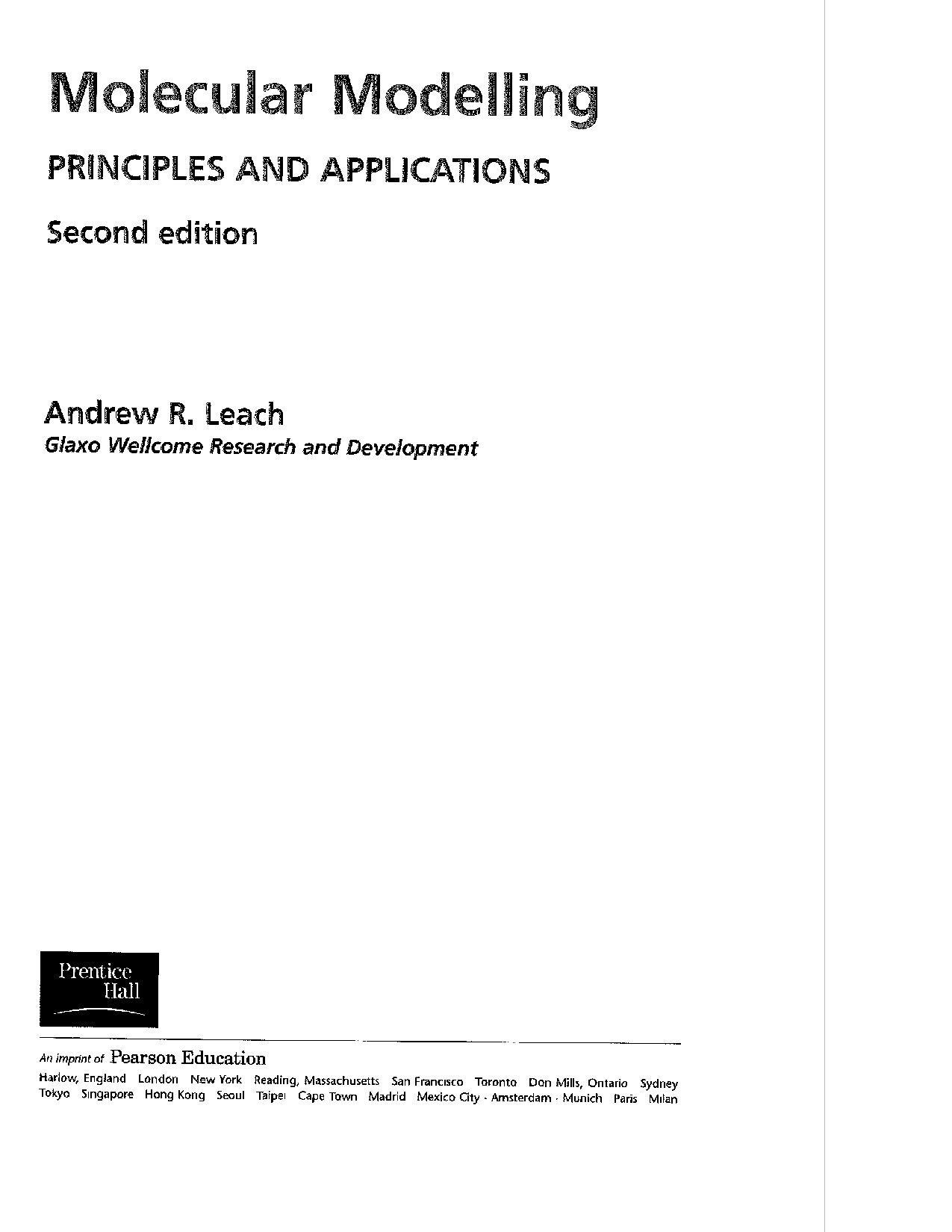 Molecular Modelling - Principles and Applications 2nd ed