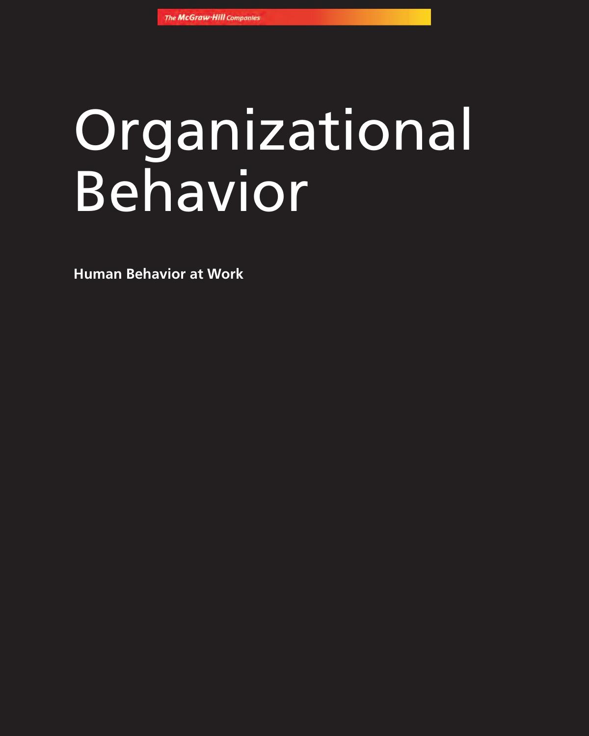 ORGANIZATIONAL BEHAVIOR 12E NEWSTROM