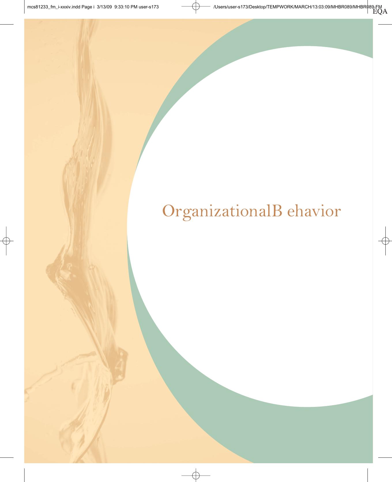 Organizational Behavior McShane Steven