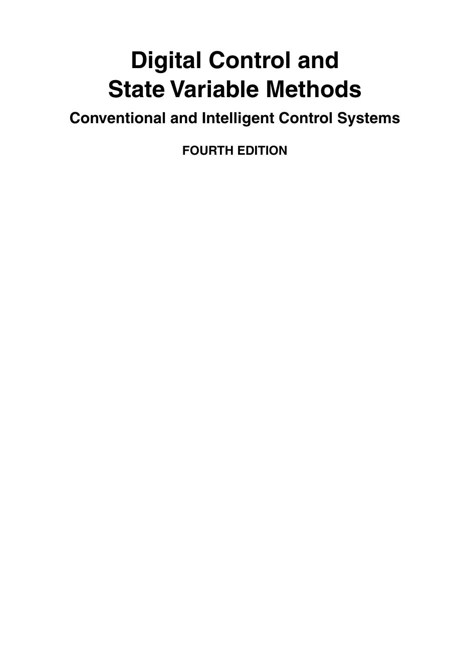 Digital Control and State Variable Methods 4 e with Solution Mannual GOPAL M