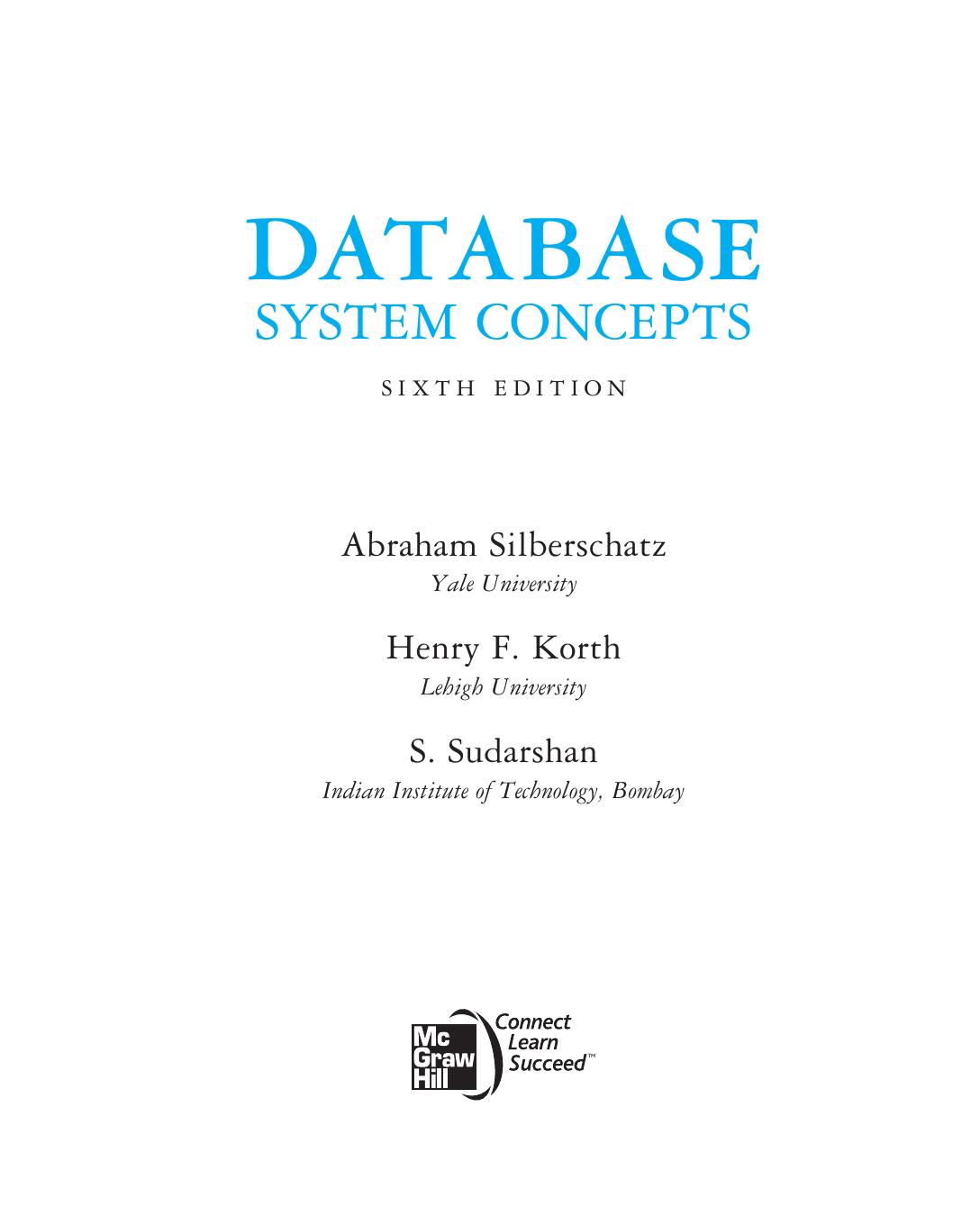 Database System Concepts Silberschatz Abraham