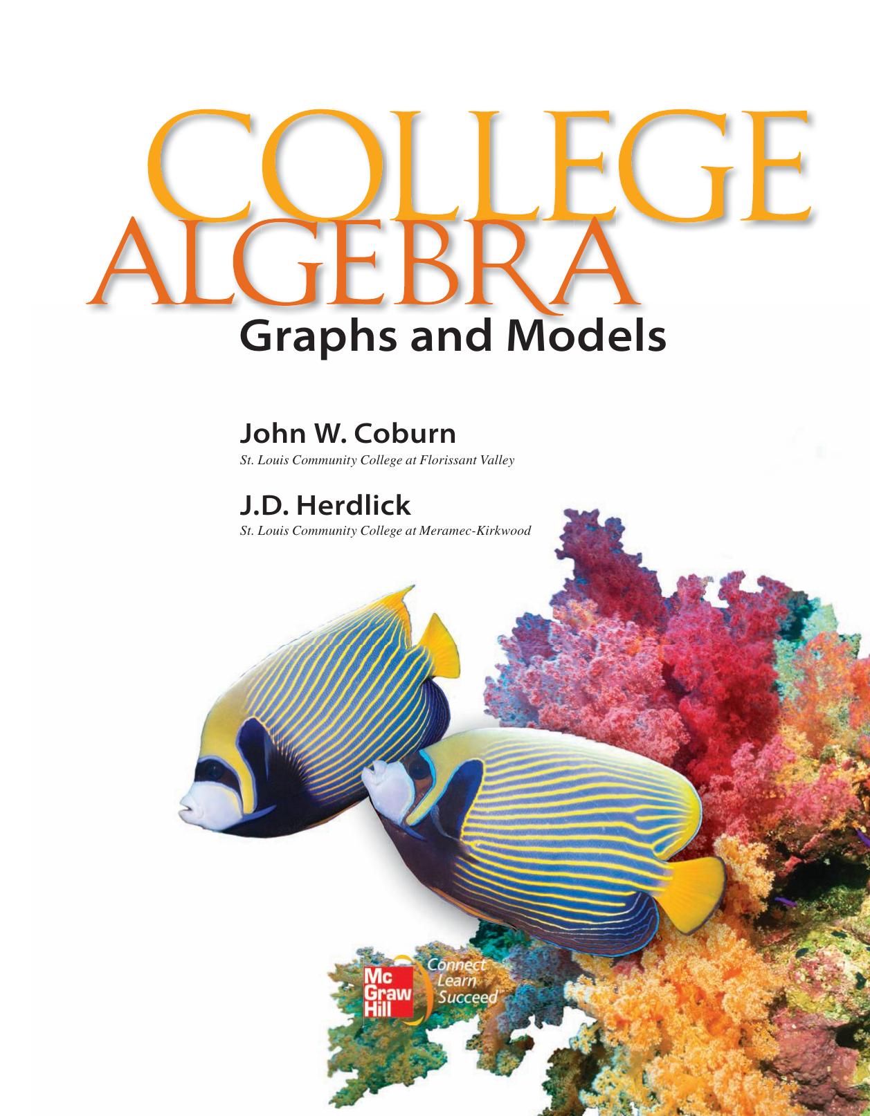 College Algebra Graphs Models Coburn John