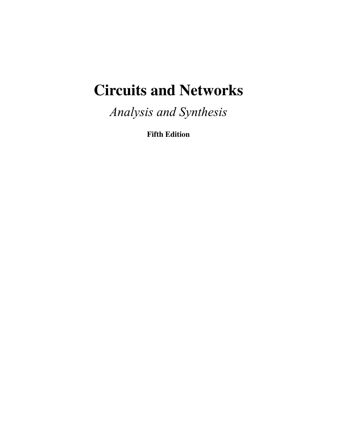 CIRCUITS AND NETWORKS SUDHAKAR