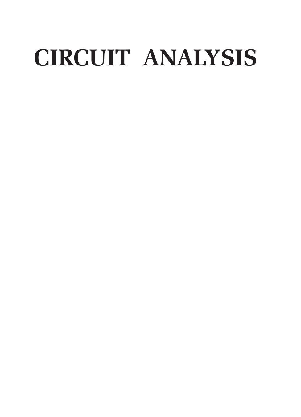 Circuit Analysis Nagoorkani