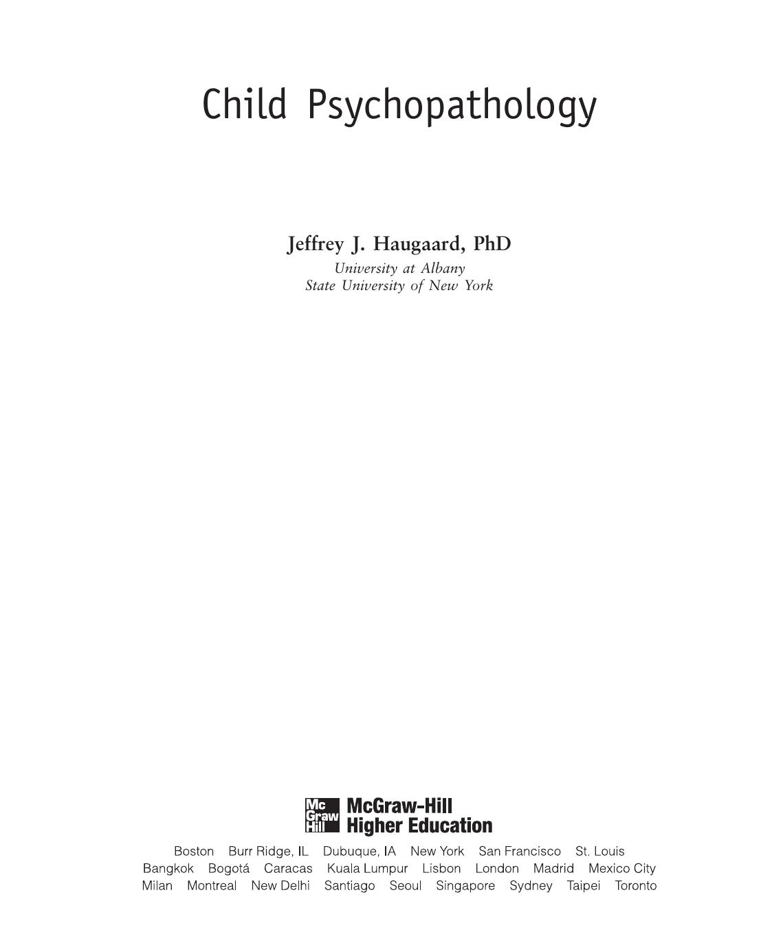 Child Psychopathology Haugaard Jeffrey