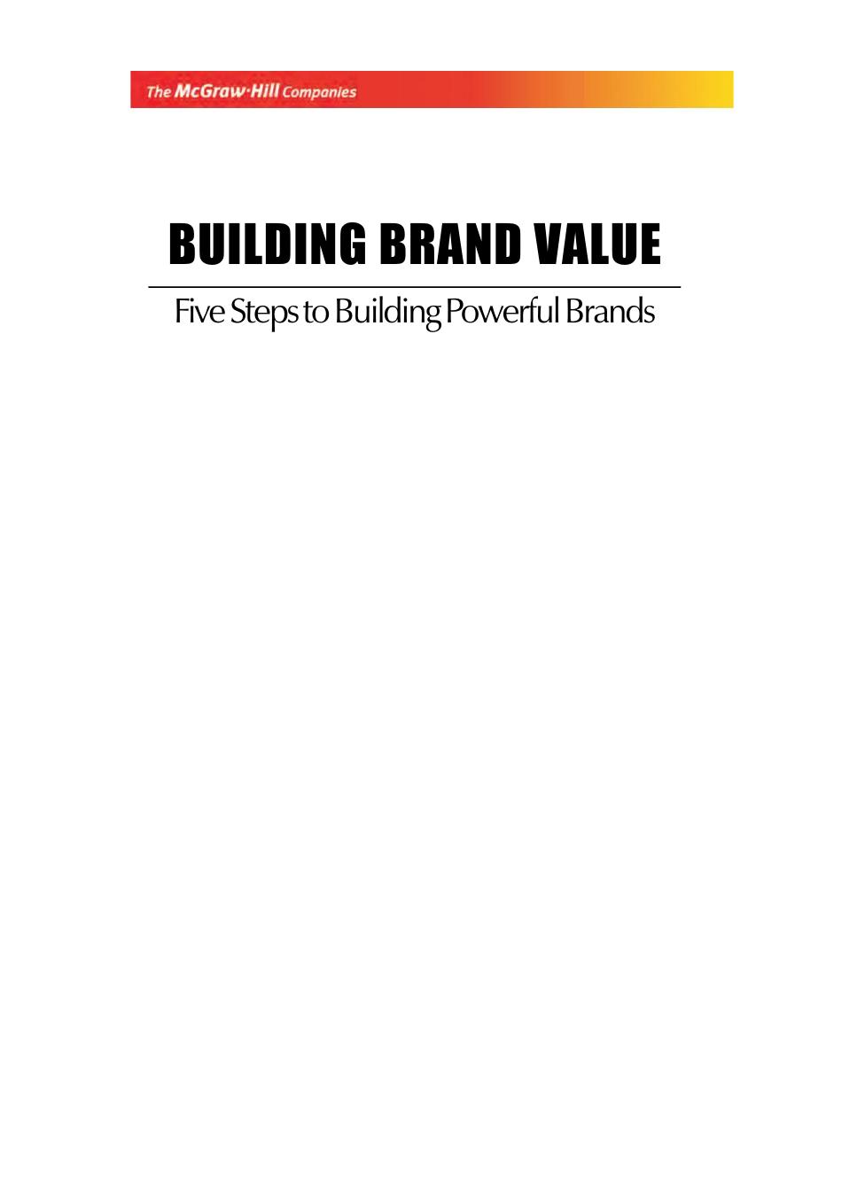 BUILDING BRAND VALUE PARAMESWARAN
