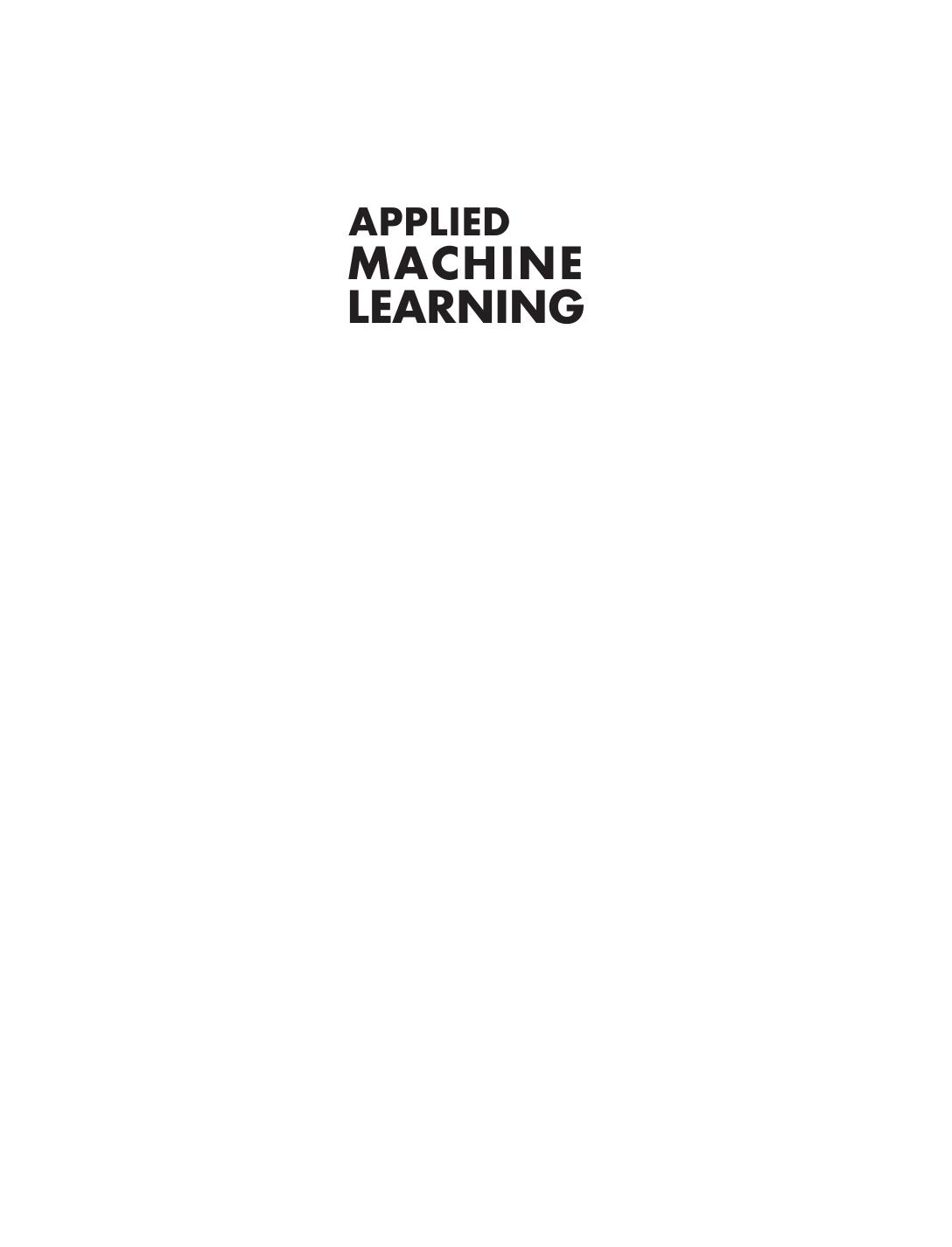 APPLIED MACHINE LEARNING GOPAL