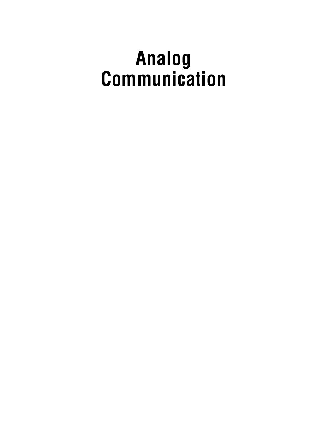 Analog Communication Ramakrishna Rao