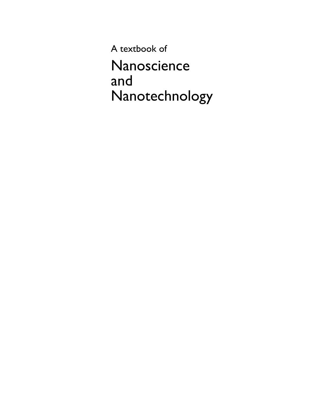 A textbook of Nanoscience and Nanotechnology