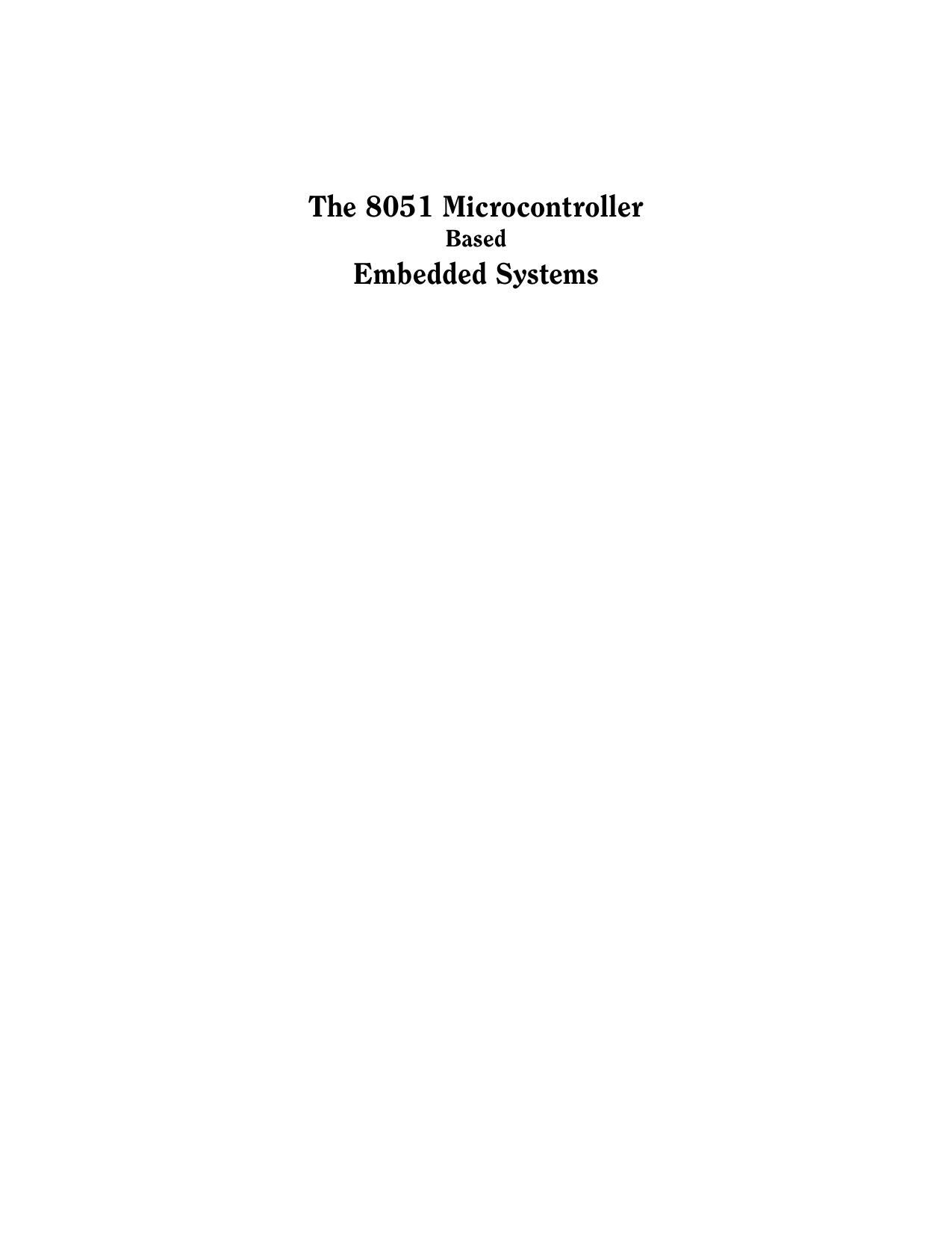 8051 MICROCONTROLLER BASED ES MANISH PATEL