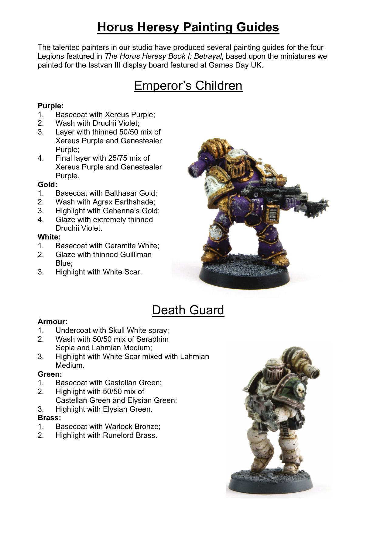 Horus Heresy Painting Guide Eng