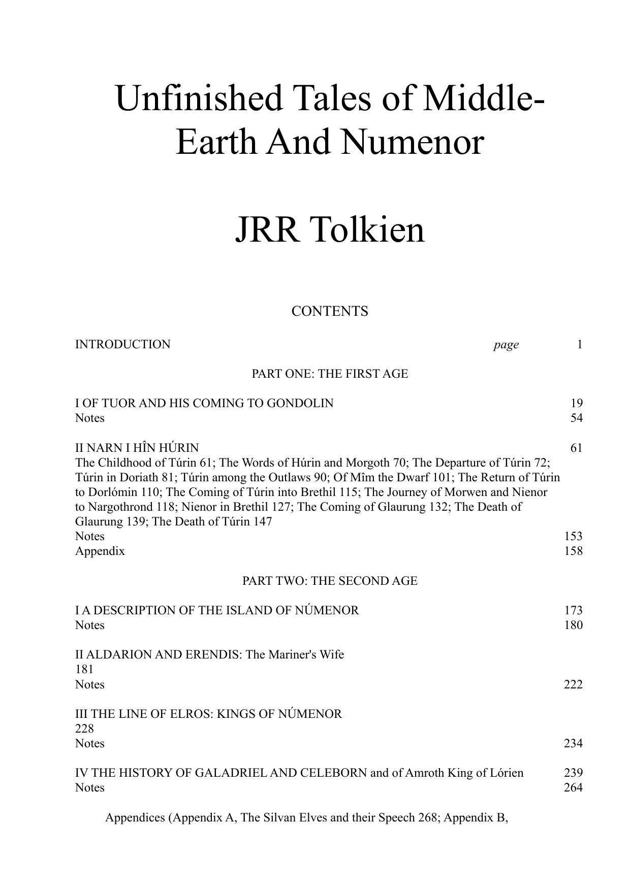 Unfinished Tales of Middle-Earth and Numenor
