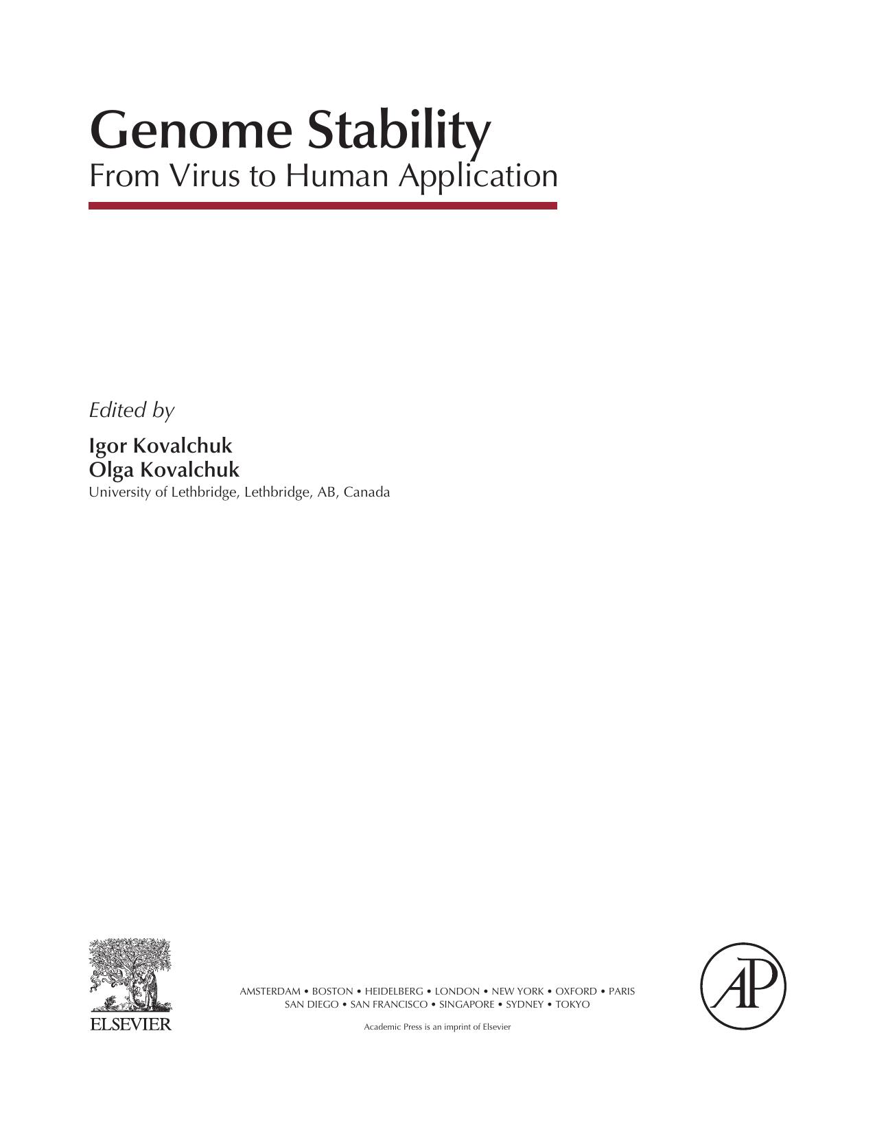 Genome Stability From Virus to Human Application
