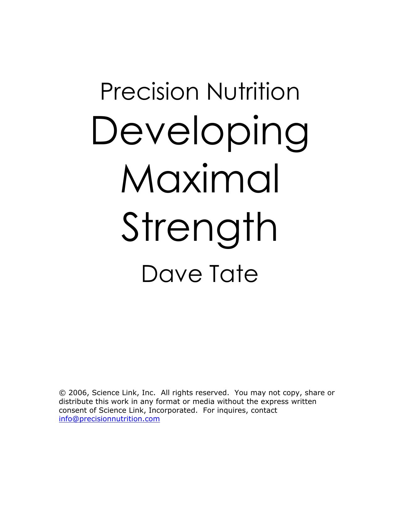 12-Week Maximal Strength Program