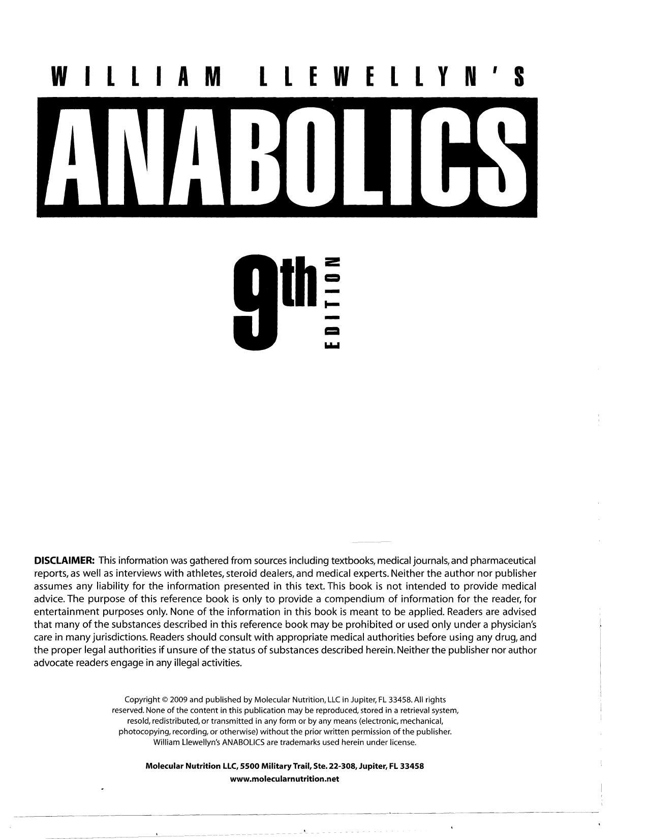 Anabolics, 9th Edition-Llewellyn