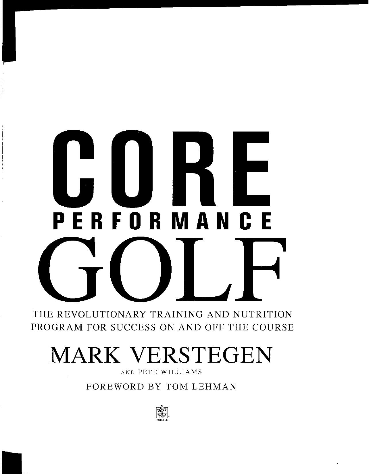 Core Performance Golf-Verstegen