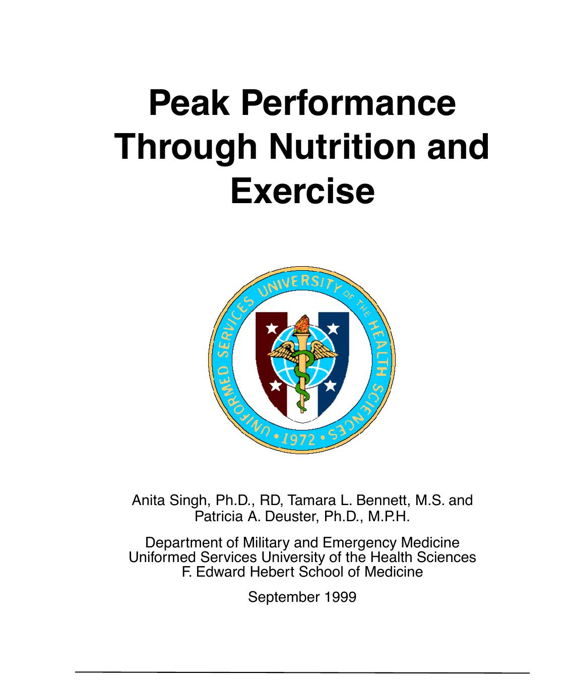 US Navy Peak Performance Through Nutrition and Exercise-Singh et al