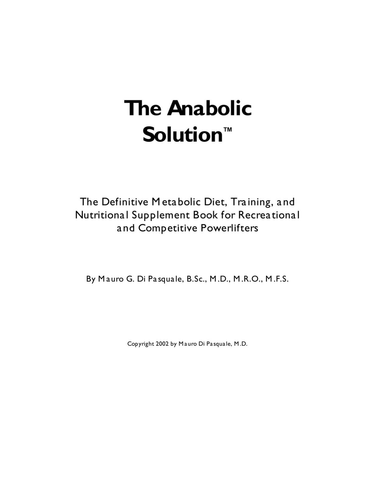 The Anabolic Solution(for Powerlifters)-DiPasquale