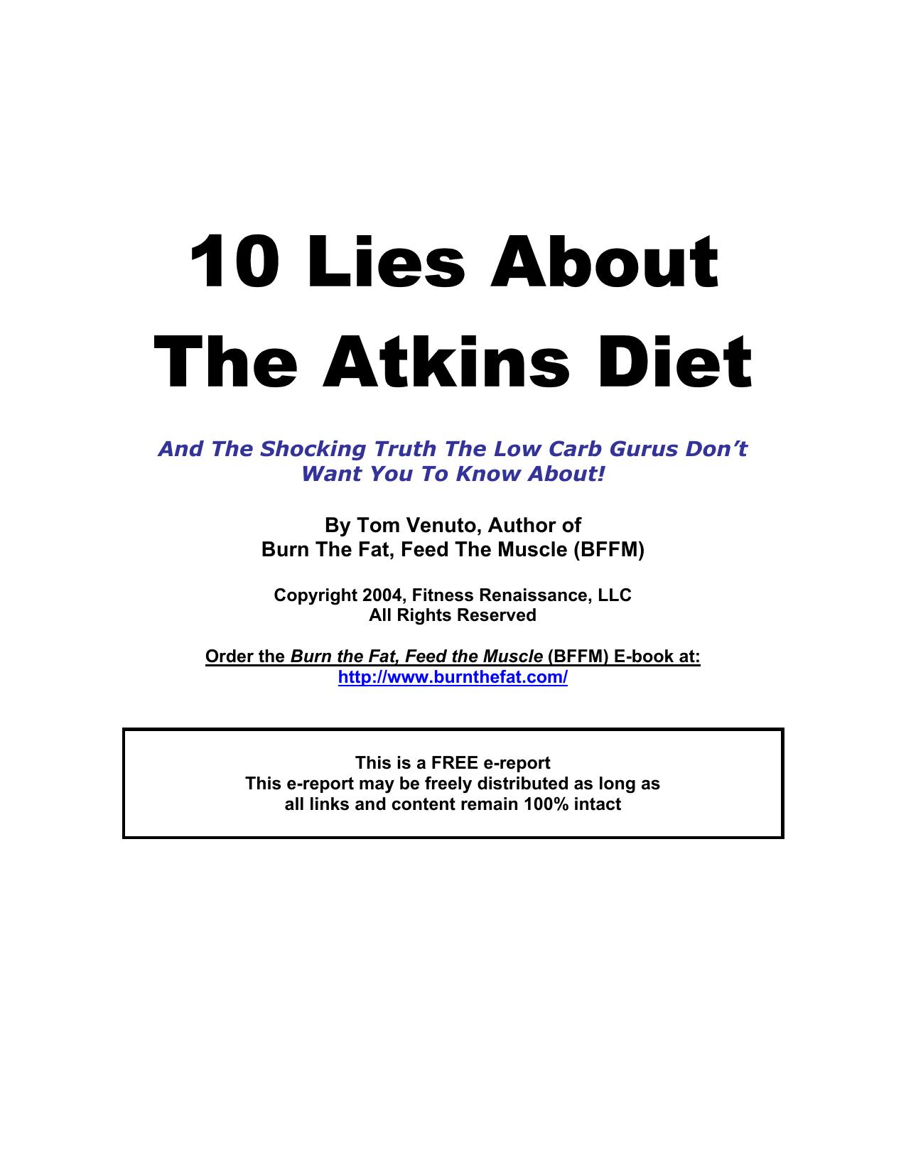 10 Lies about the Atkins Diet…