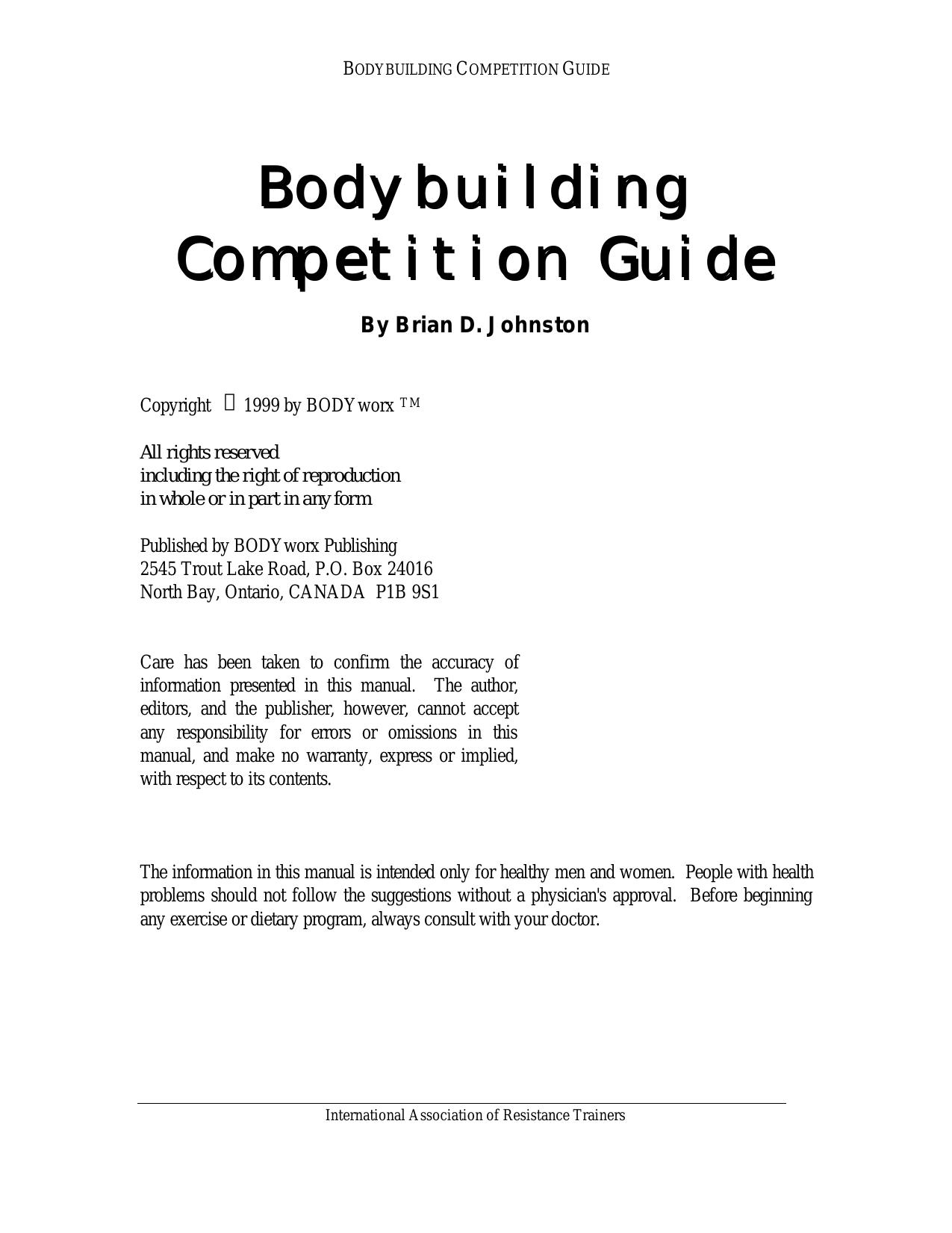 Bodybuilding Competition Guide