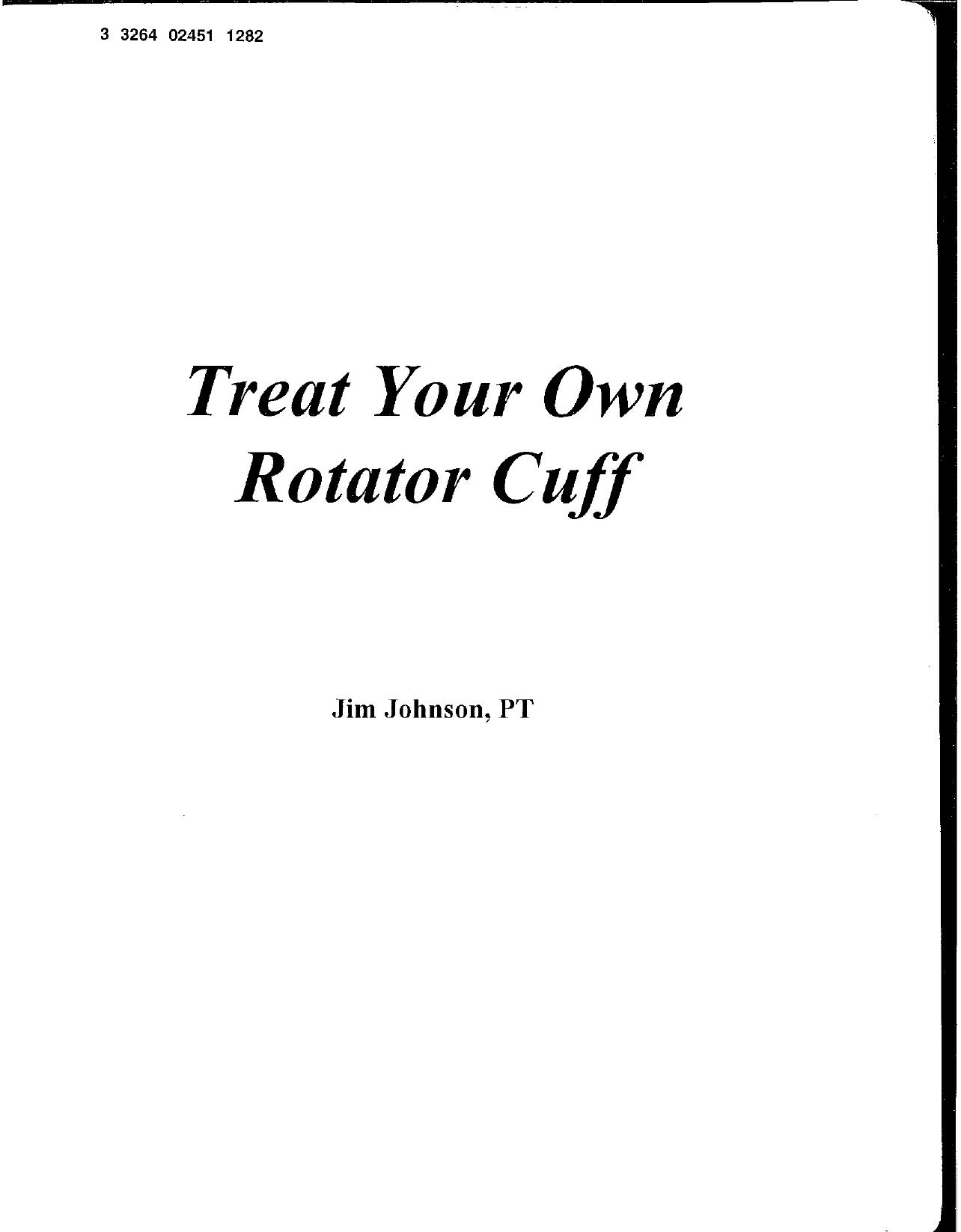 Treat Your Own Rotator Cuff-Johnson