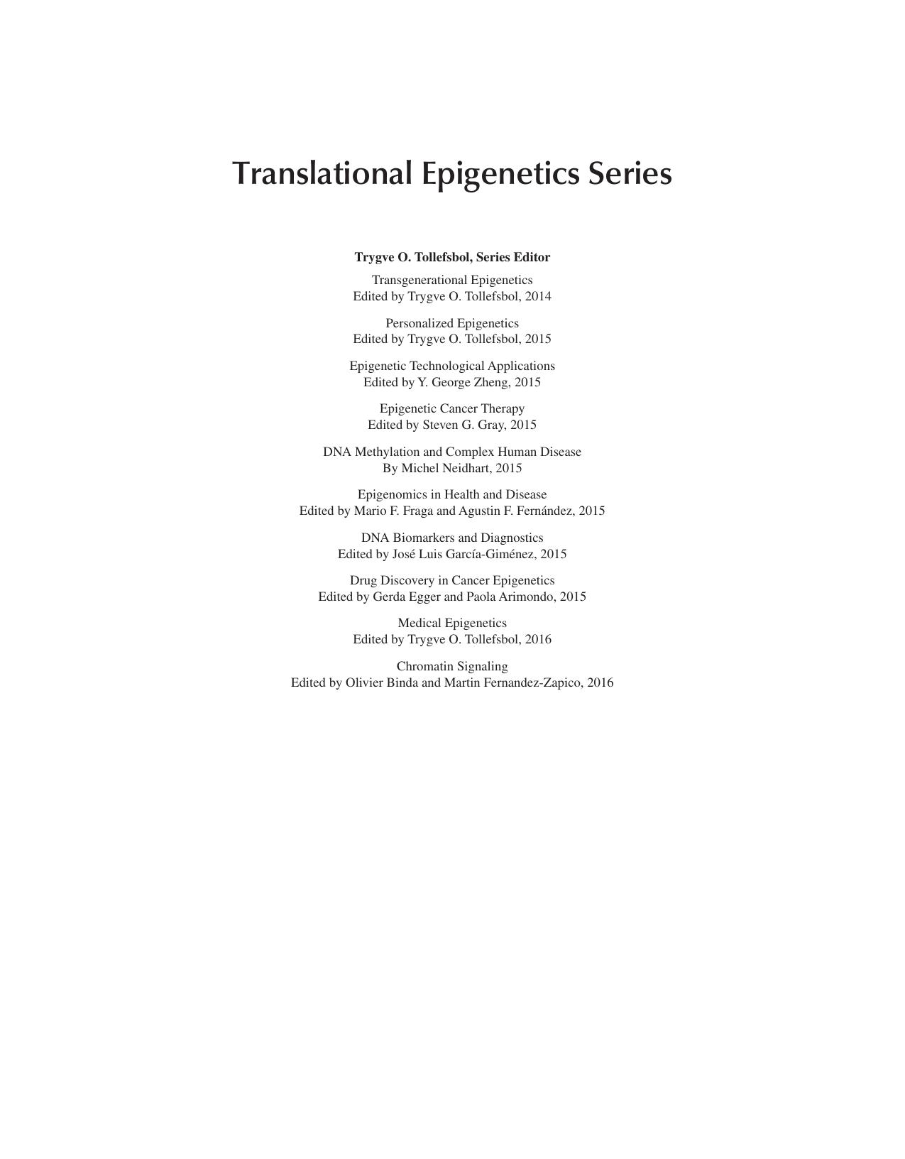 Translational-Epigenetics-Series 2016 Genome-Stability