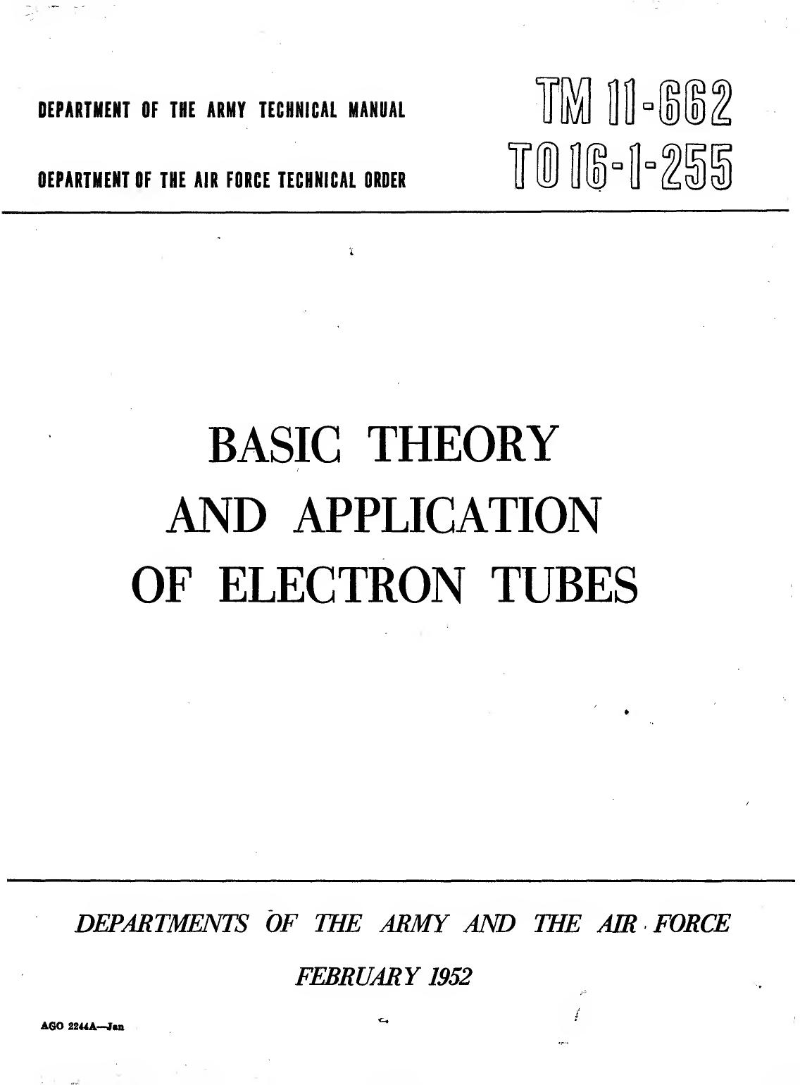 TM 11-662 Basic Theory and Application of Electron Tubes