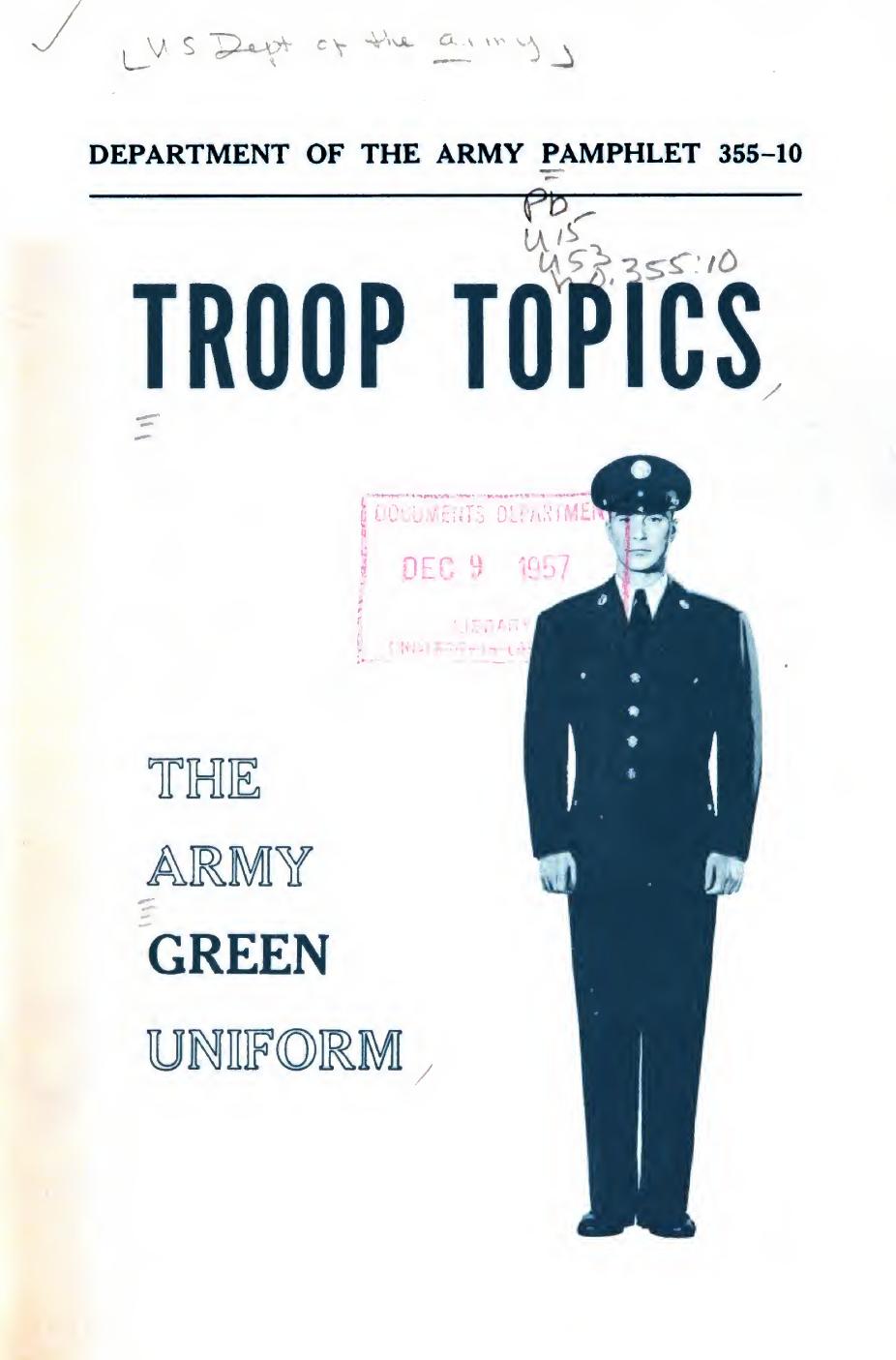 PAM 355-10 Troop Topics: The Army Green Uniform