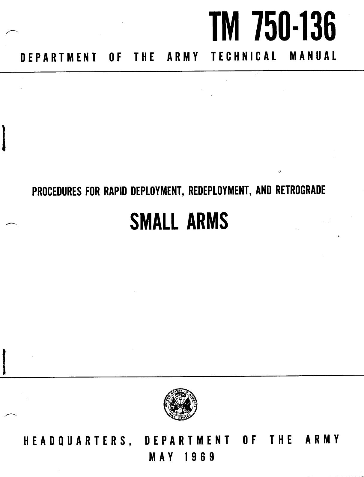 tm 750-136 proc. for rapid deployment redeployment retrograde small arms