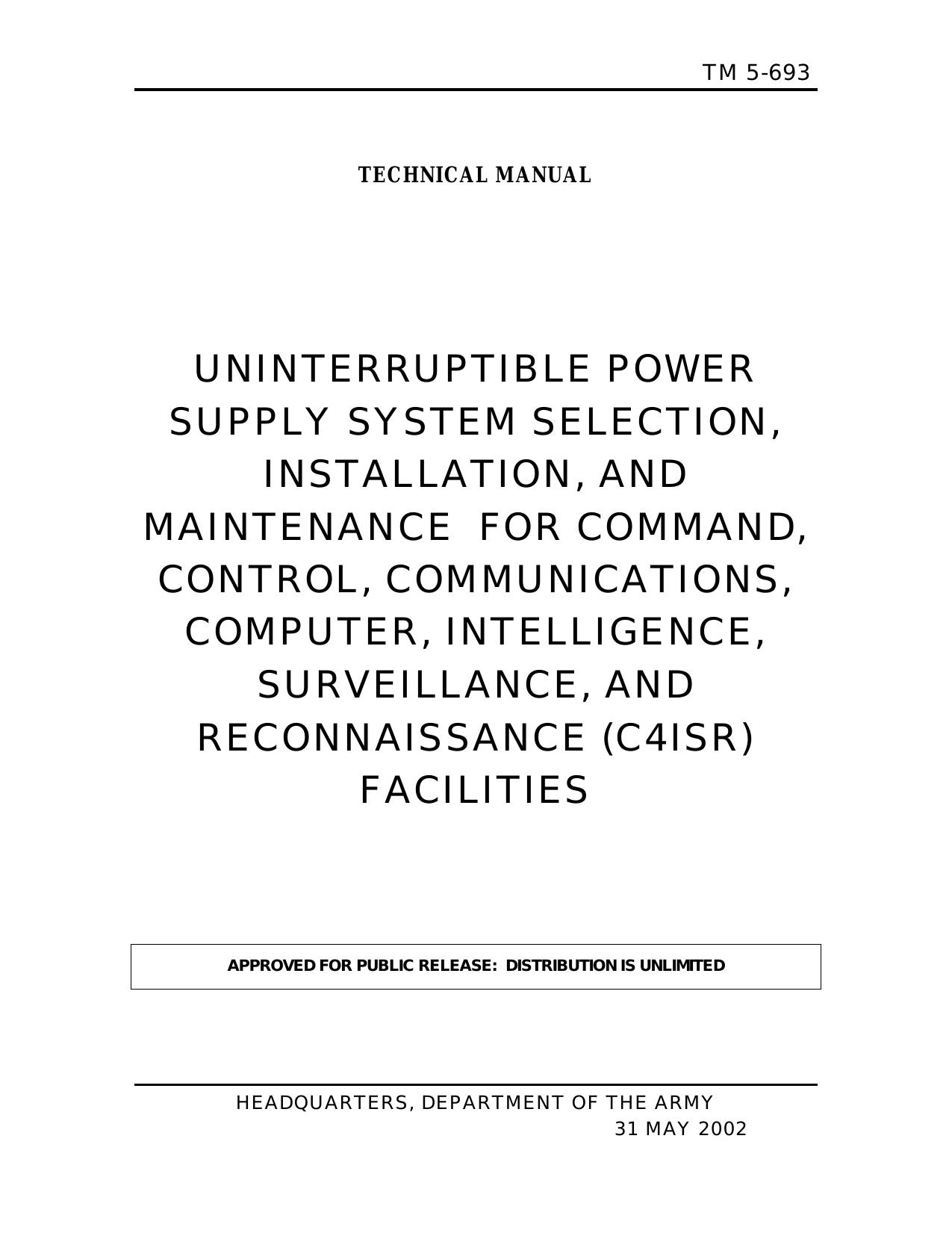 UTILITY SYSTEMS DESIGN REQUIREMENTS FOR C3I FACILITIES