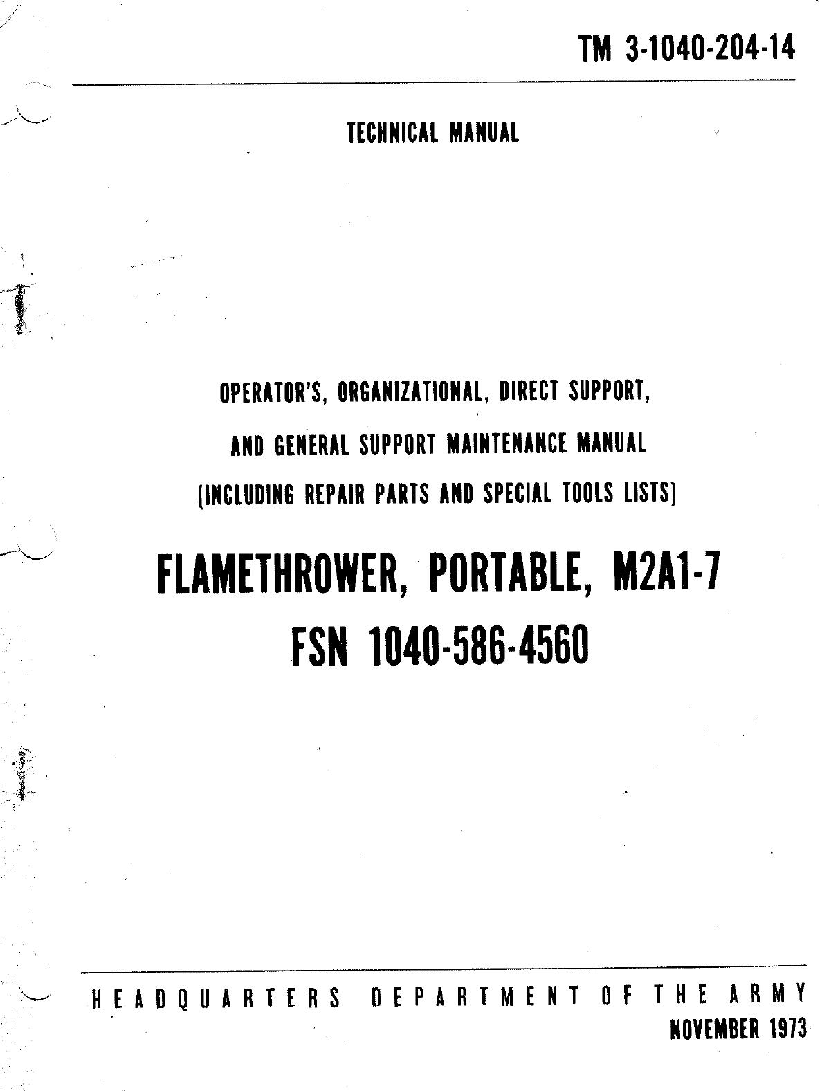 tm 3-1040-204-14 flamethrower portable m2a1-7