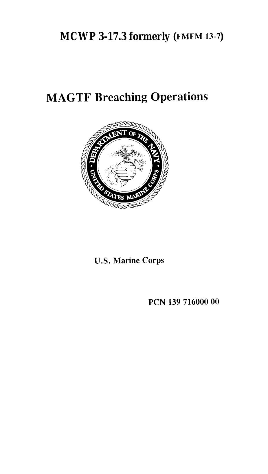 mcwp 3-17.3 magtf breaching operations