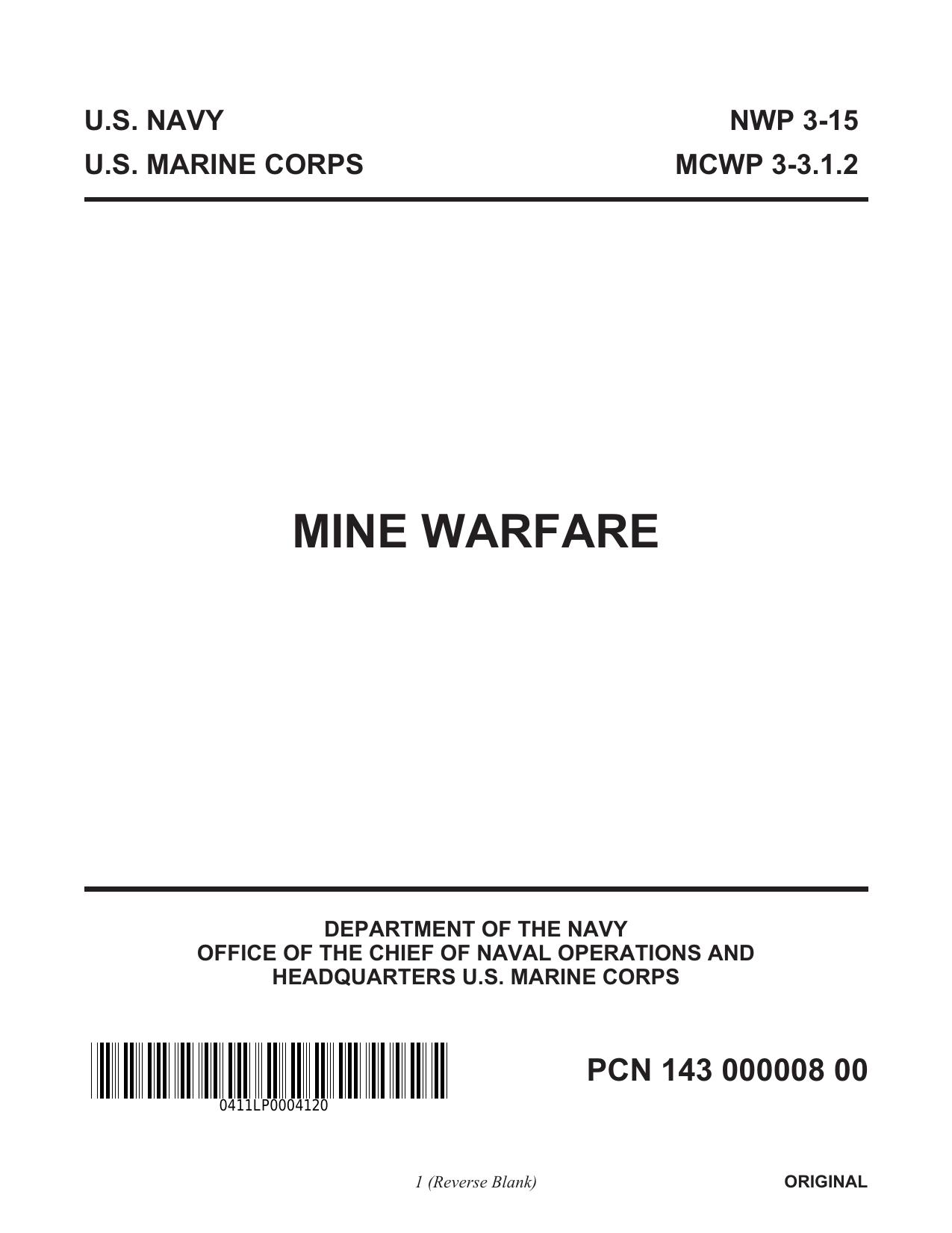 NWP 3-15 - LOCATED ON DISC 2 - MINE WARFARE
