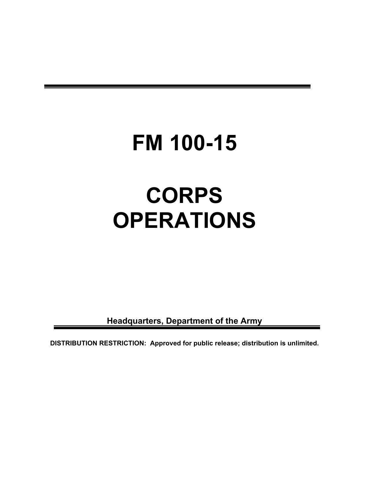 FM 100-15 - Table of Contents