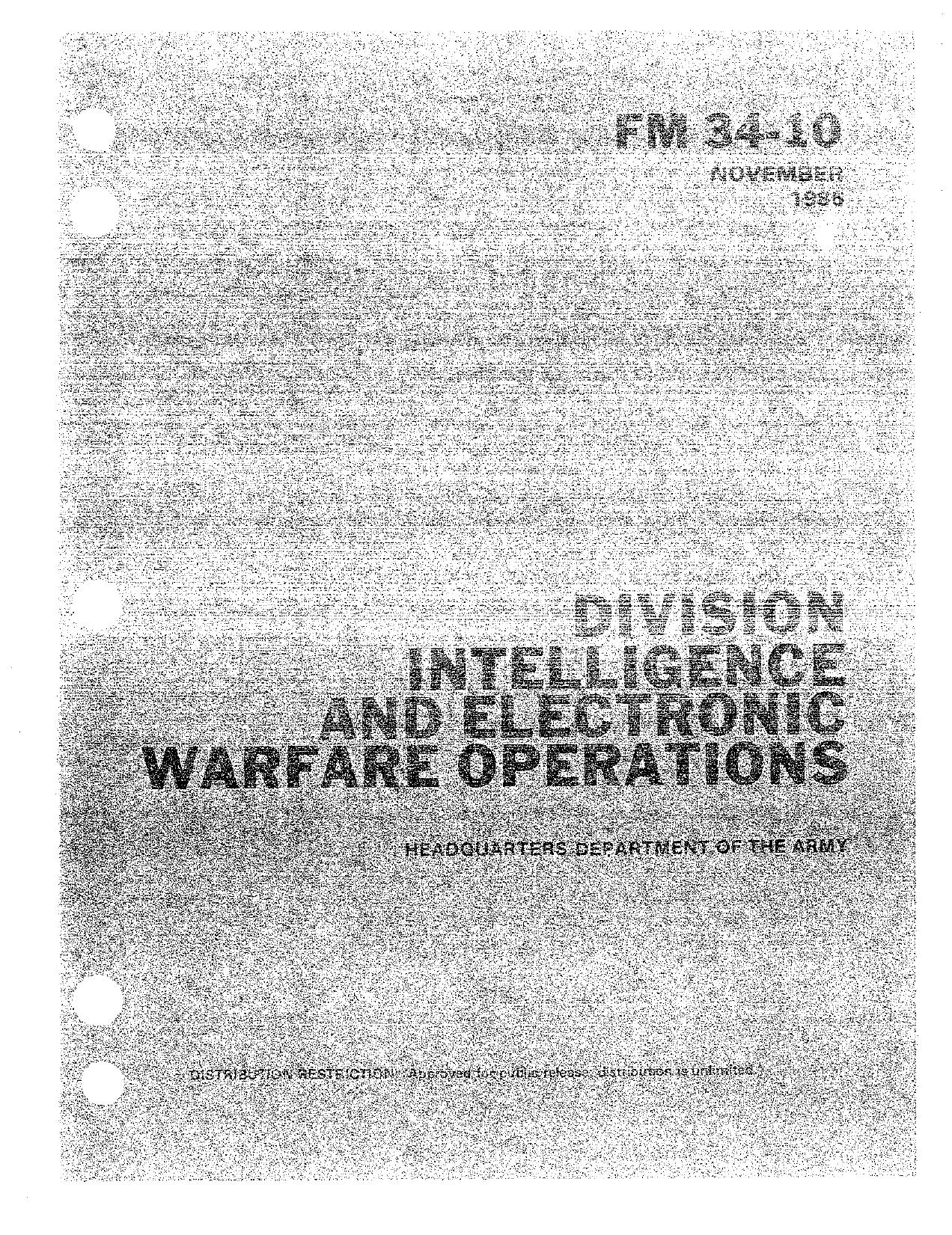 Division Intelligence and Electronic Warfare Operations